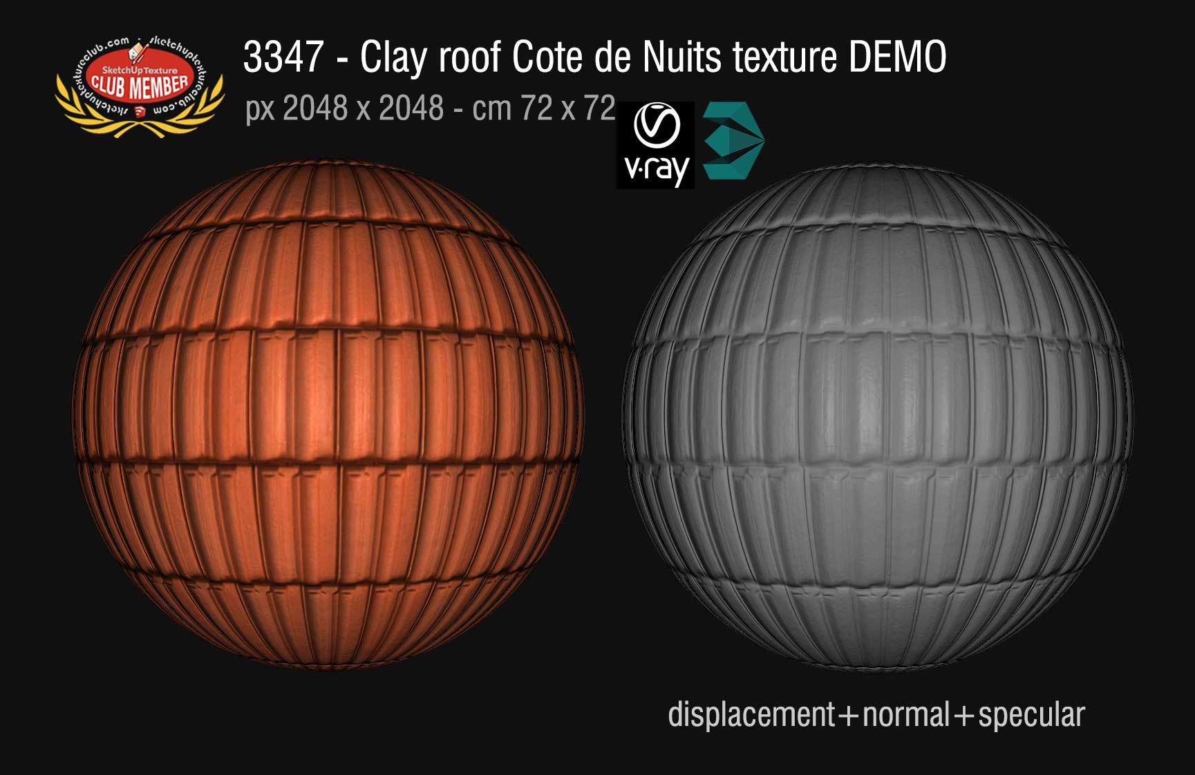 03347 Clay roofing Cote de Nuits texture + maps DEMO