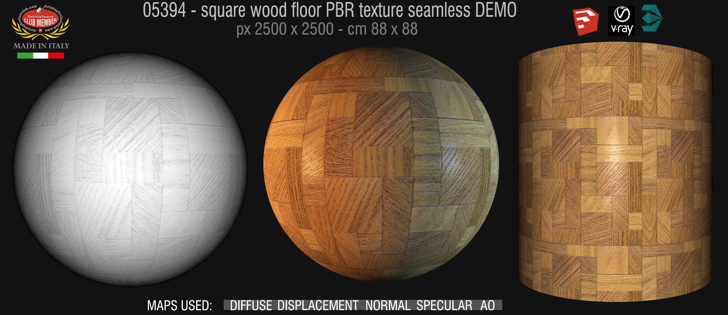 05394 square wood floor PBR texture seamless DEMO