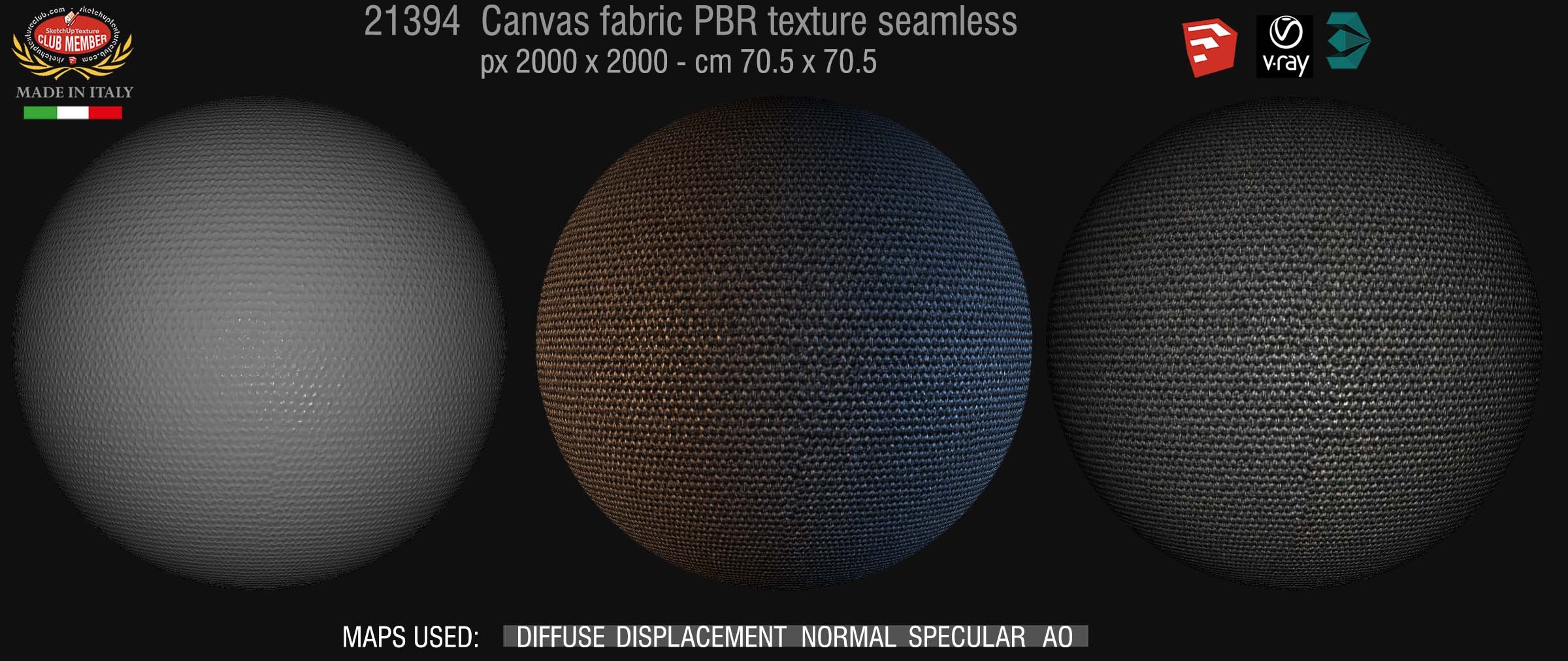 20394 Canvas fabric PBR texture seamless DEMO