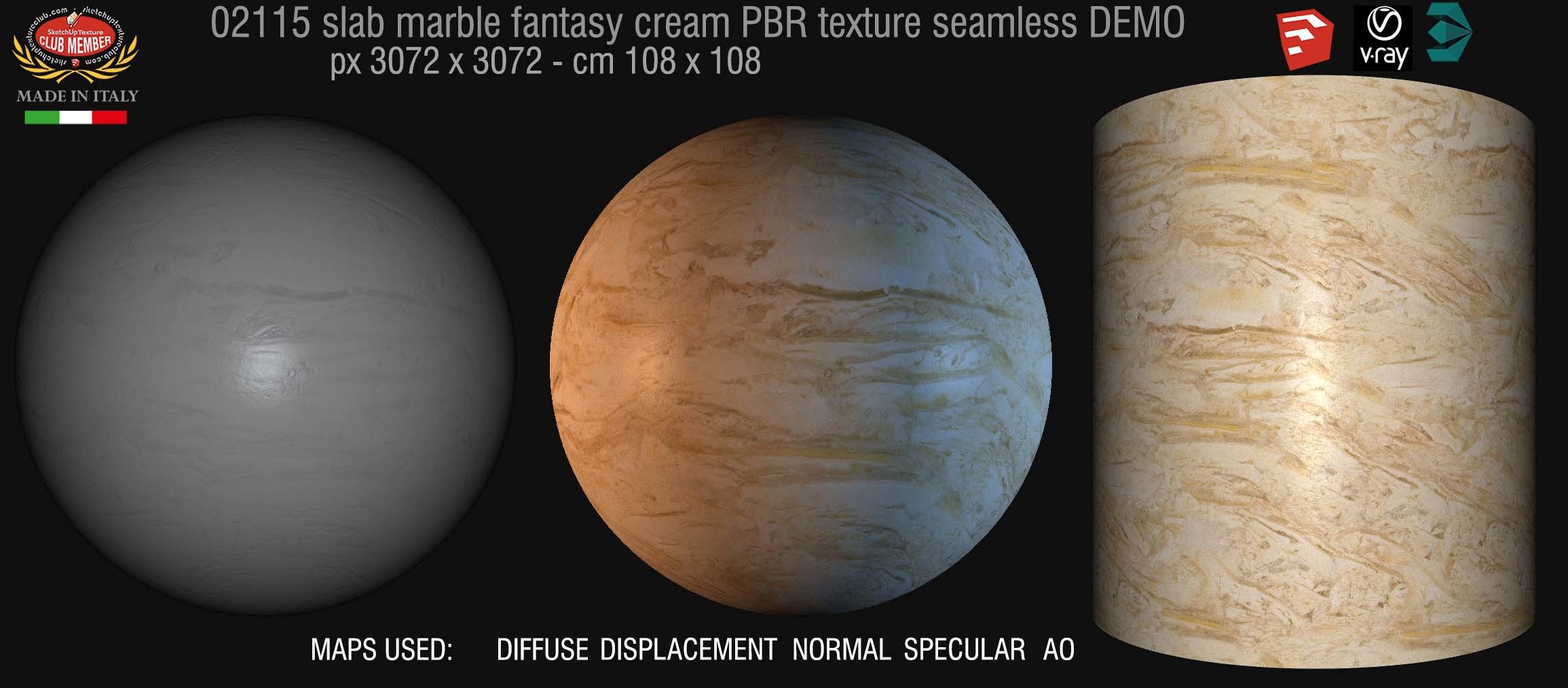 02115 Slab marble fantasy cream texture seamless DEMO