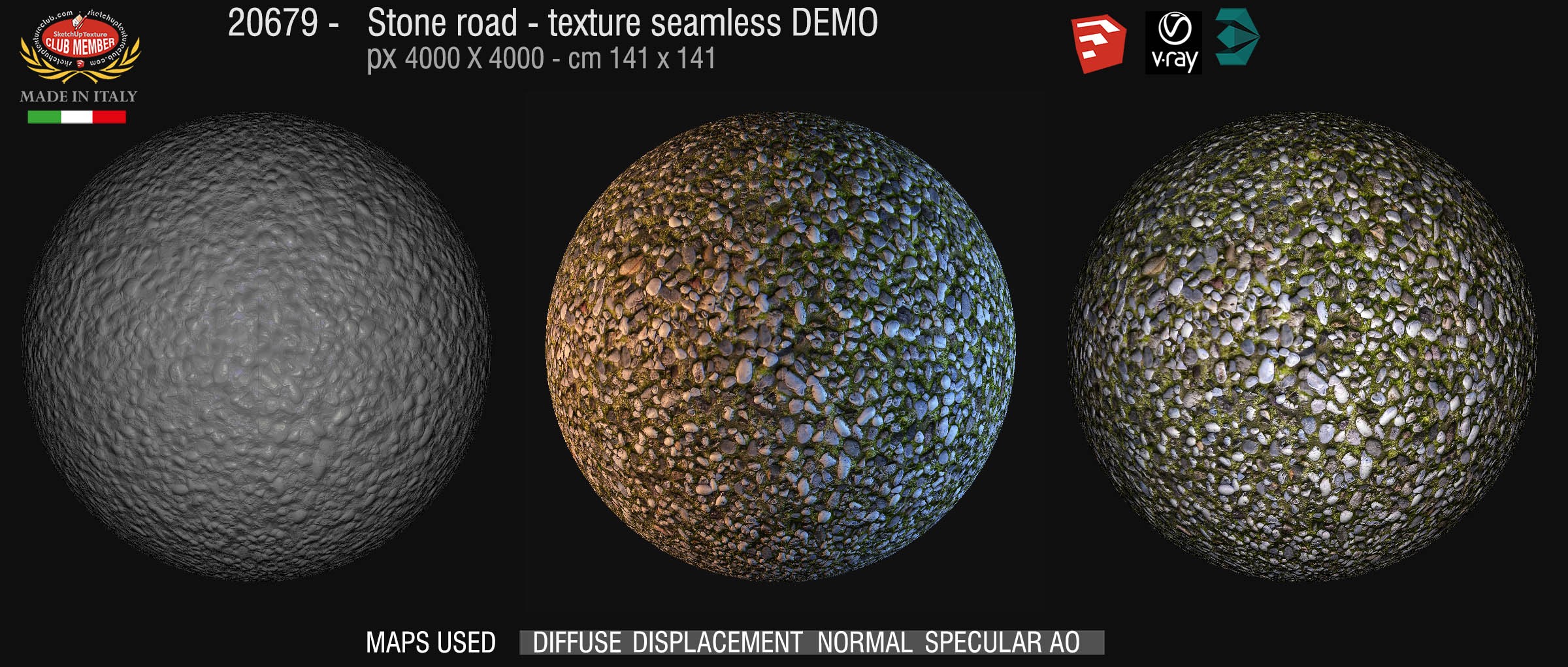 20679  Stone road texture DEMO