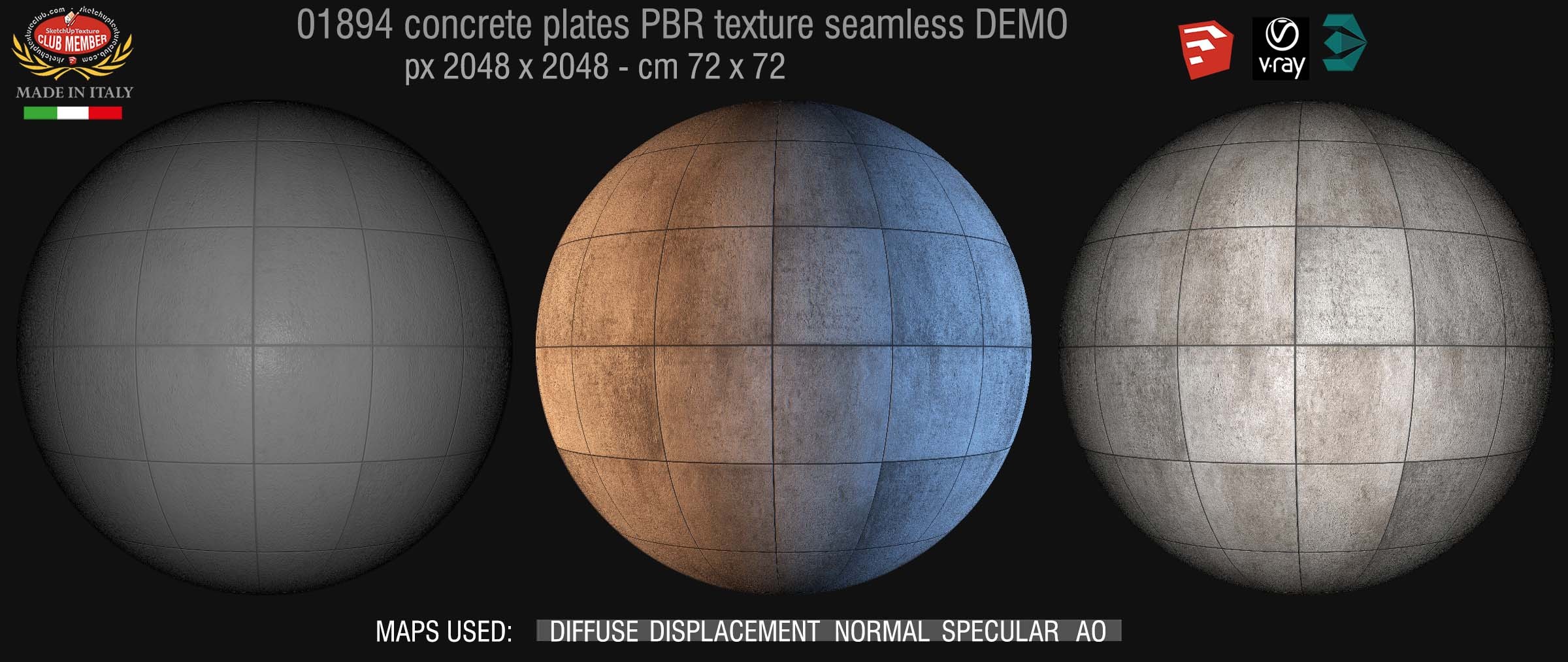 01894 tadao ando concrete plates PBR texture seamless DEMO