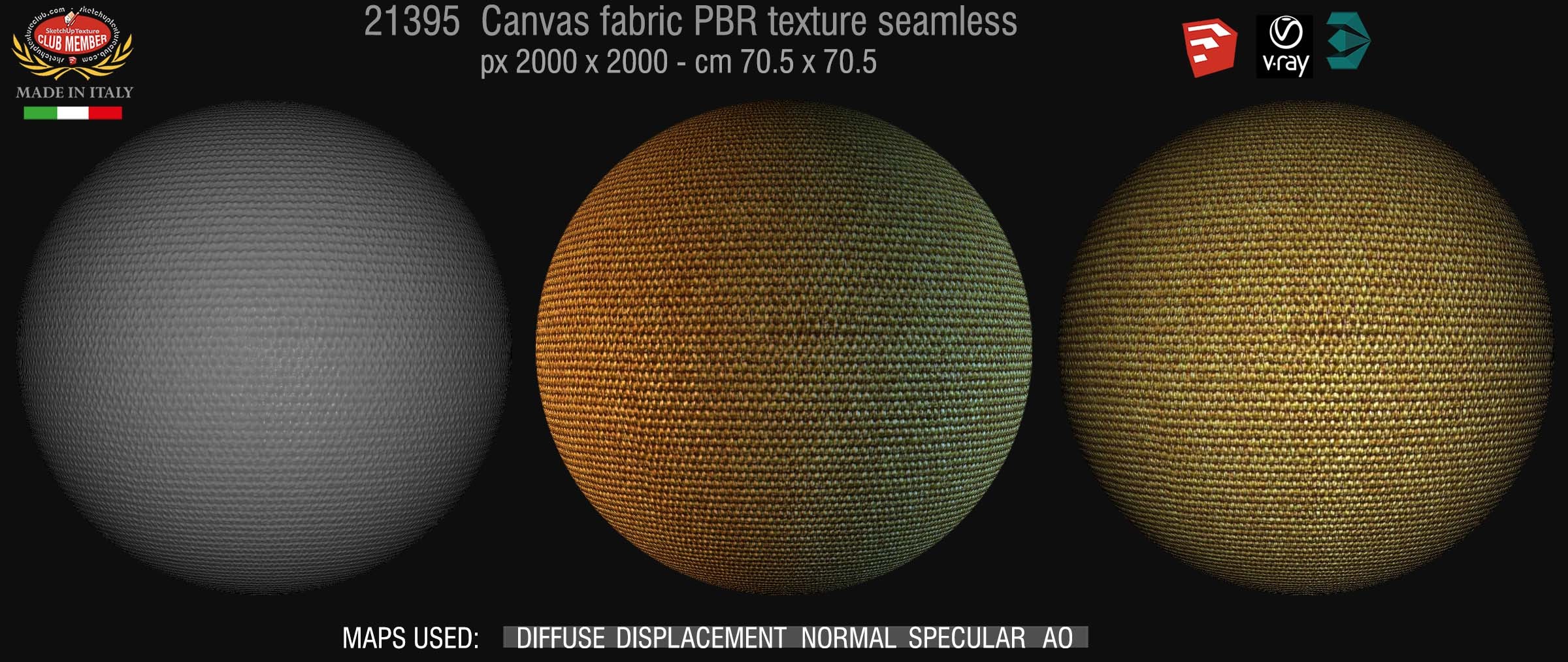 20395 Canvas fabric PBR texture seamless DEMO