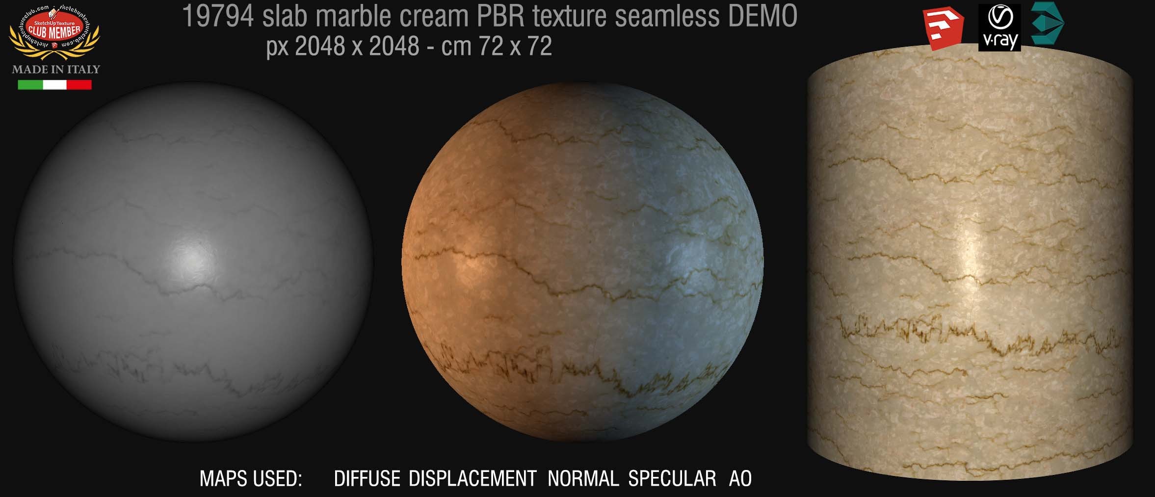 19794 Botticino slab marble PBR texture seamless DEMO