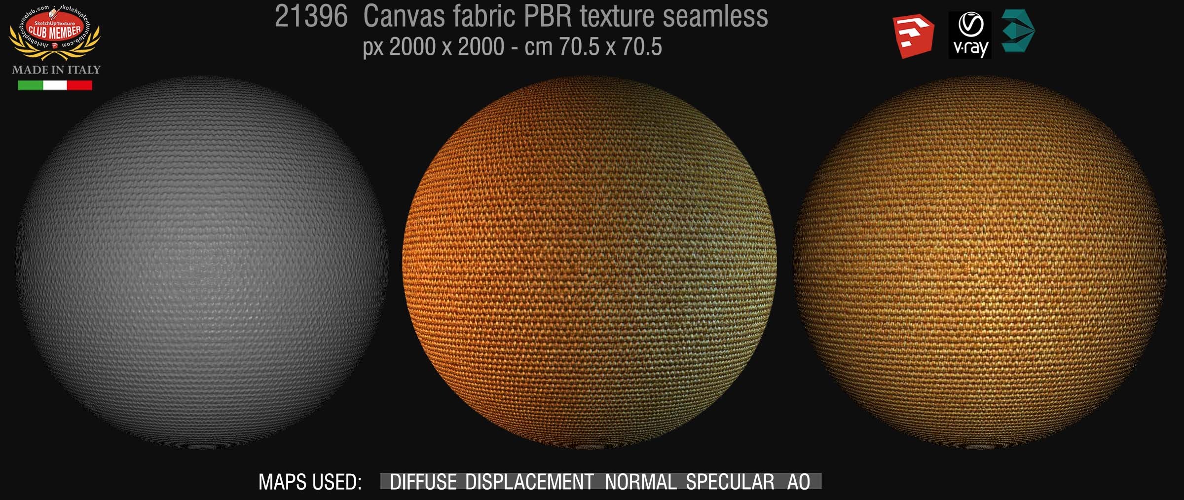 20396 Canvas fabric PBR texture seamless DEMO