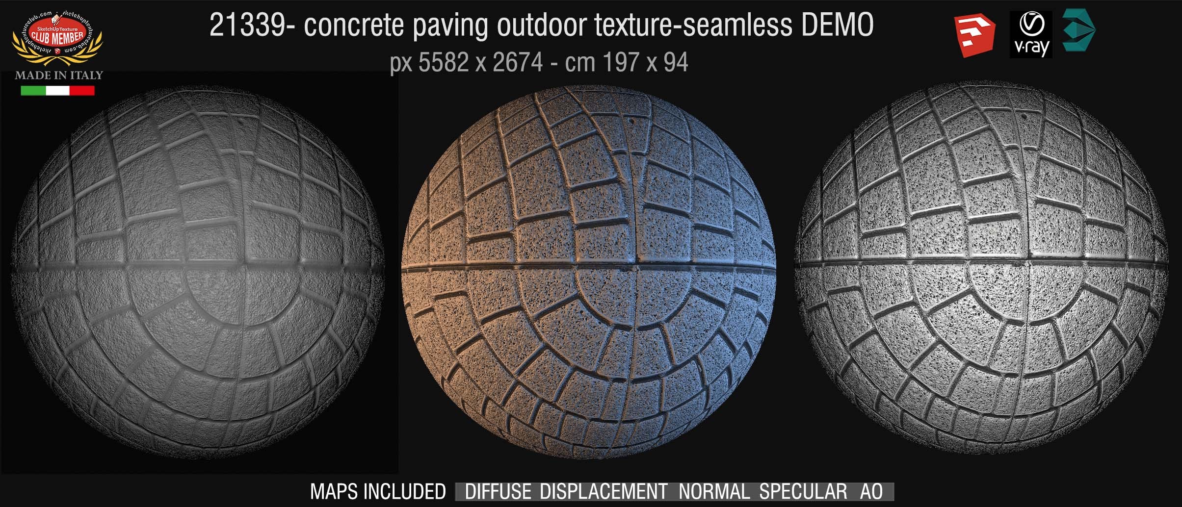 21339 HR concrete paving outdoor texture seamless + maps DEMO