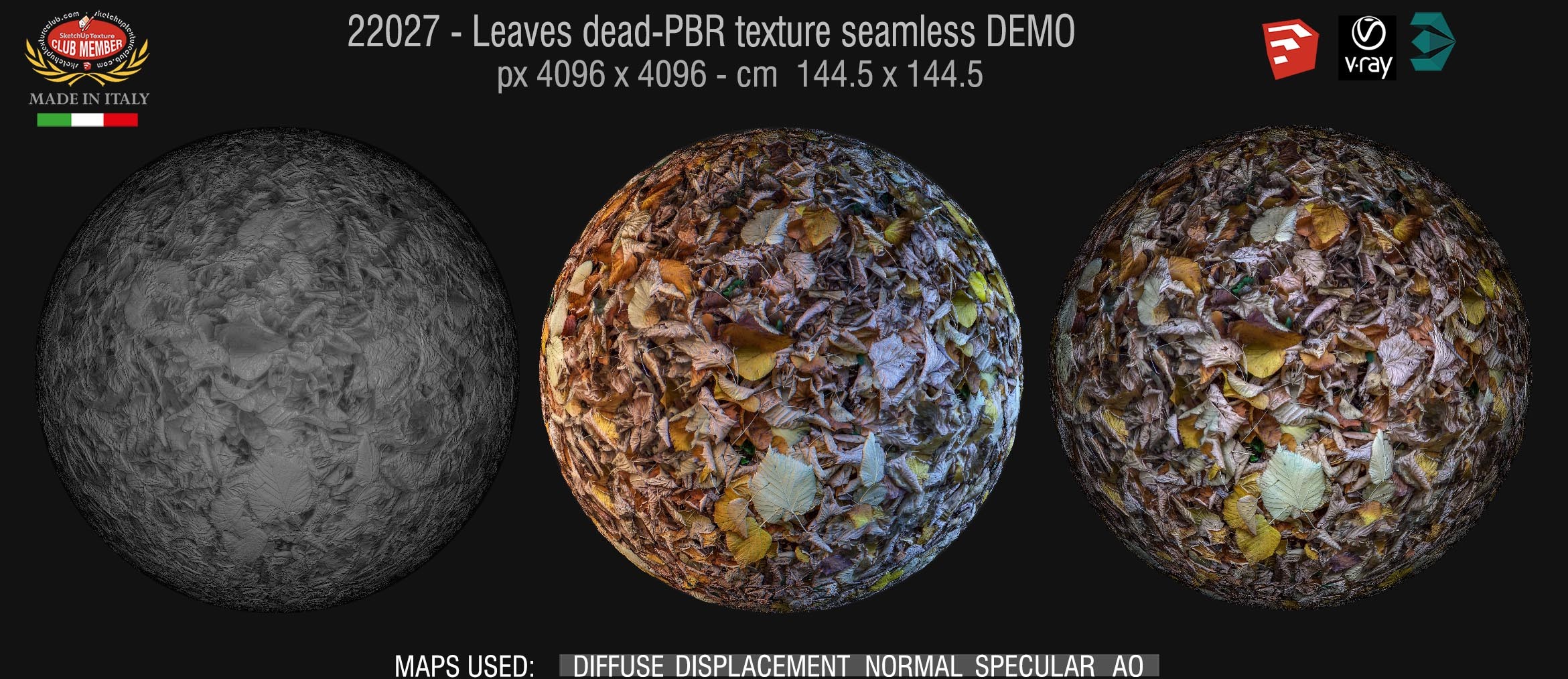 22027 leaves dead PBR texture seamless DEMO