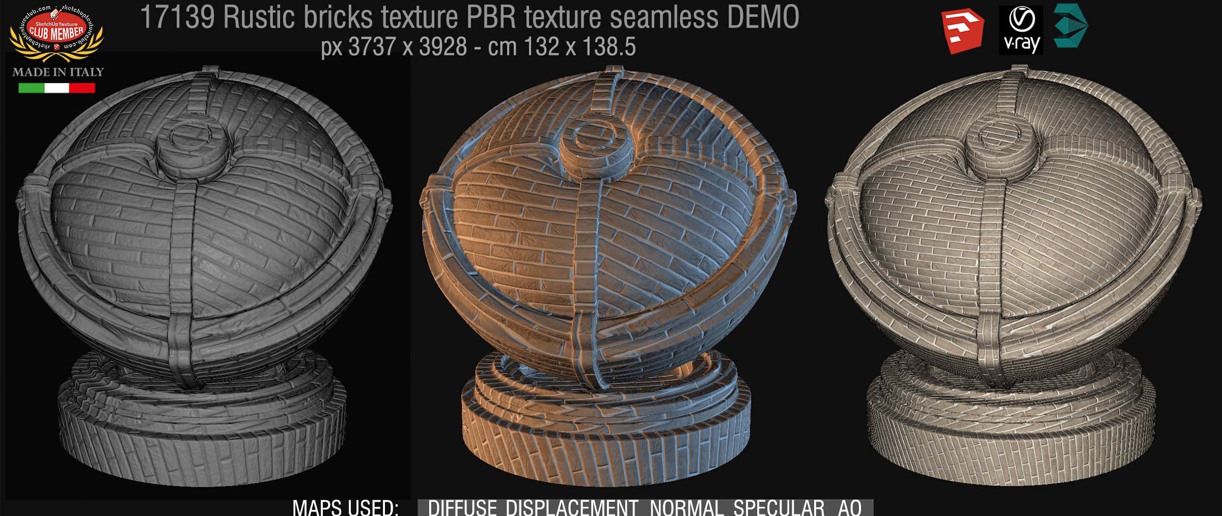 17139 rustic bricks PBR texture seamless DEMO