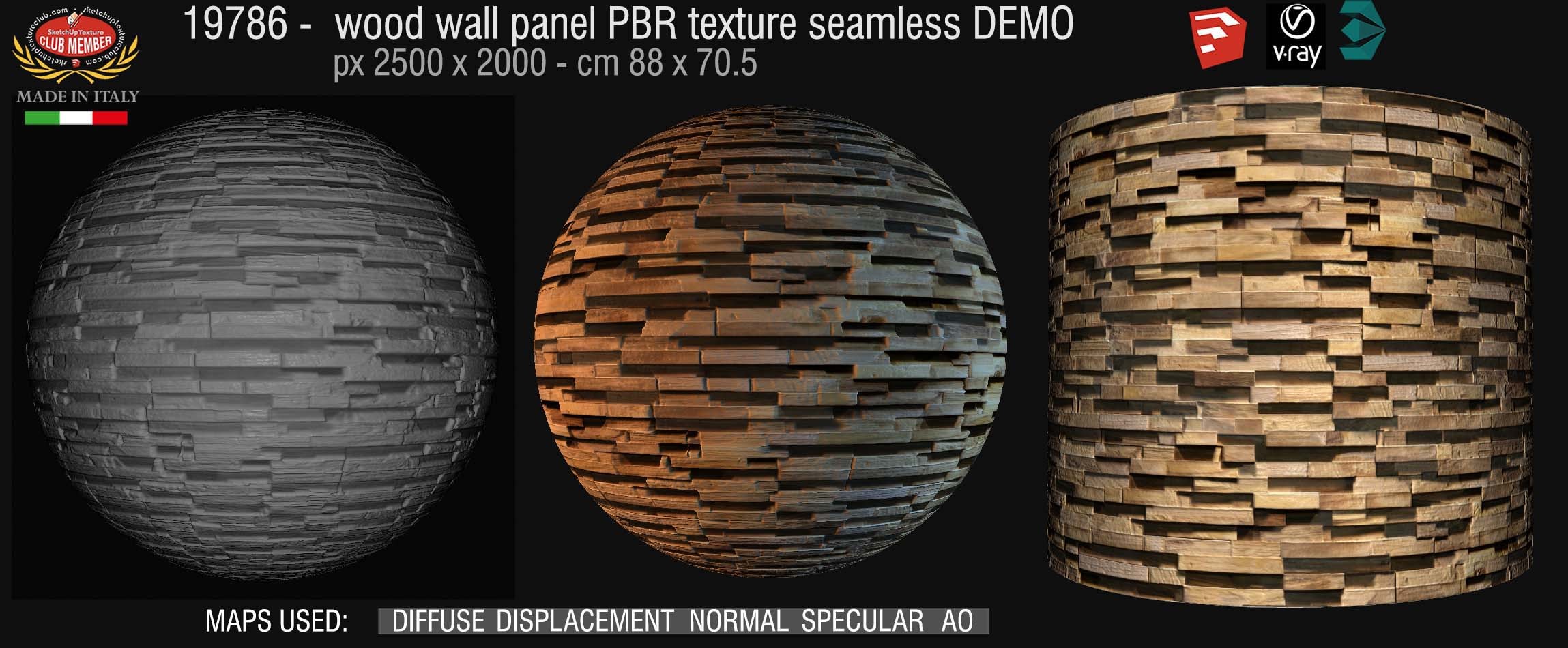 19786 3d wood wall panels PBR texture seamless demo