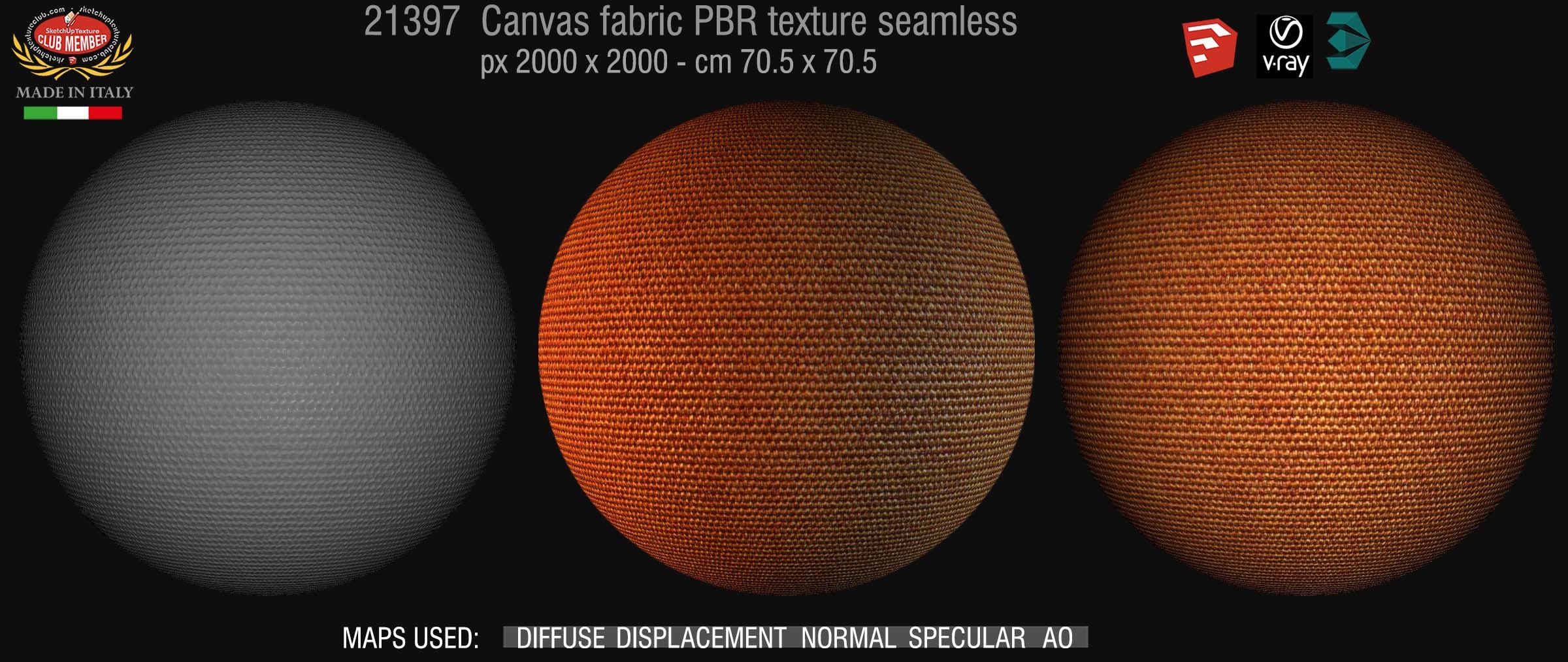20397 Canvas fabric PBR texture seamless DEMO