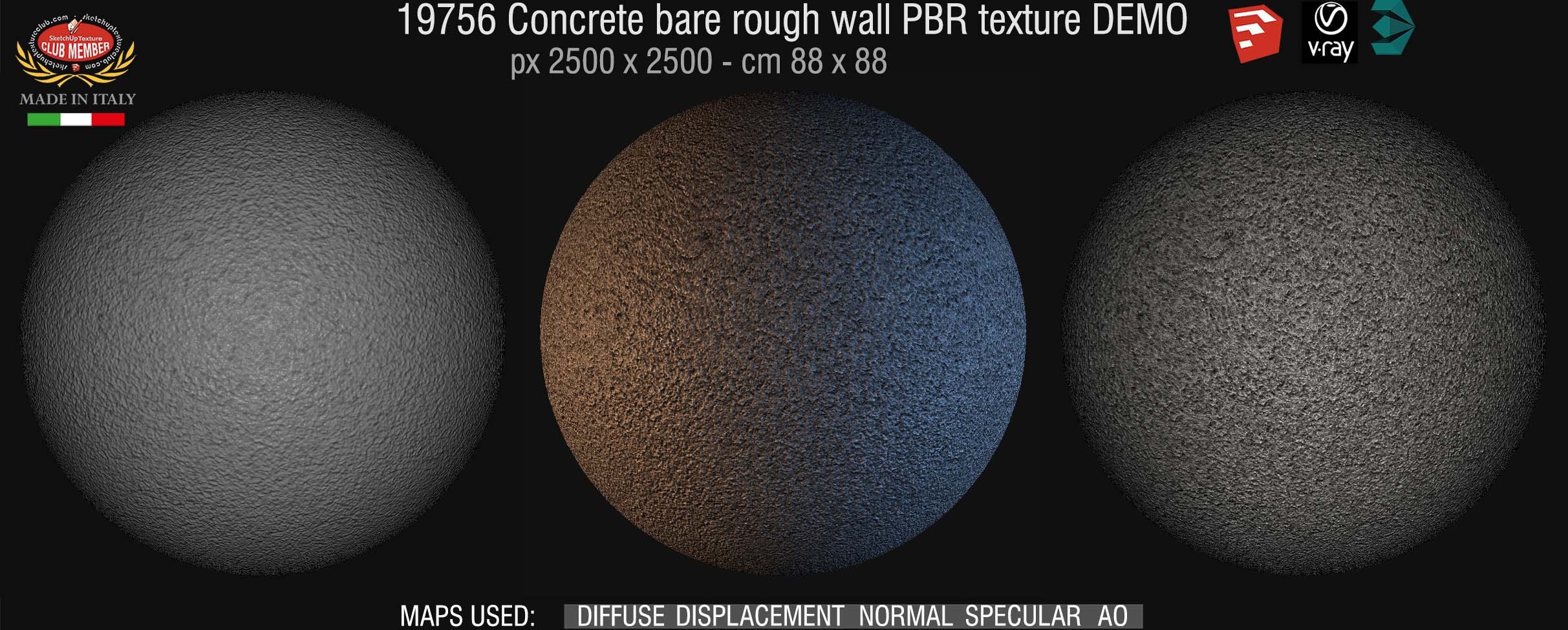 19756 concrete bare rough wall PBR texture seamless DEMO