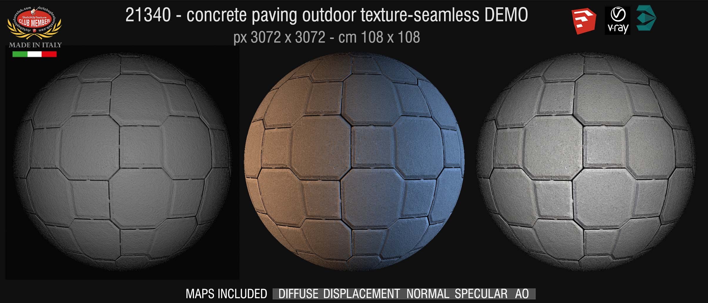 21340 HR concrete paving outdoor texture seamless + maps DEMO