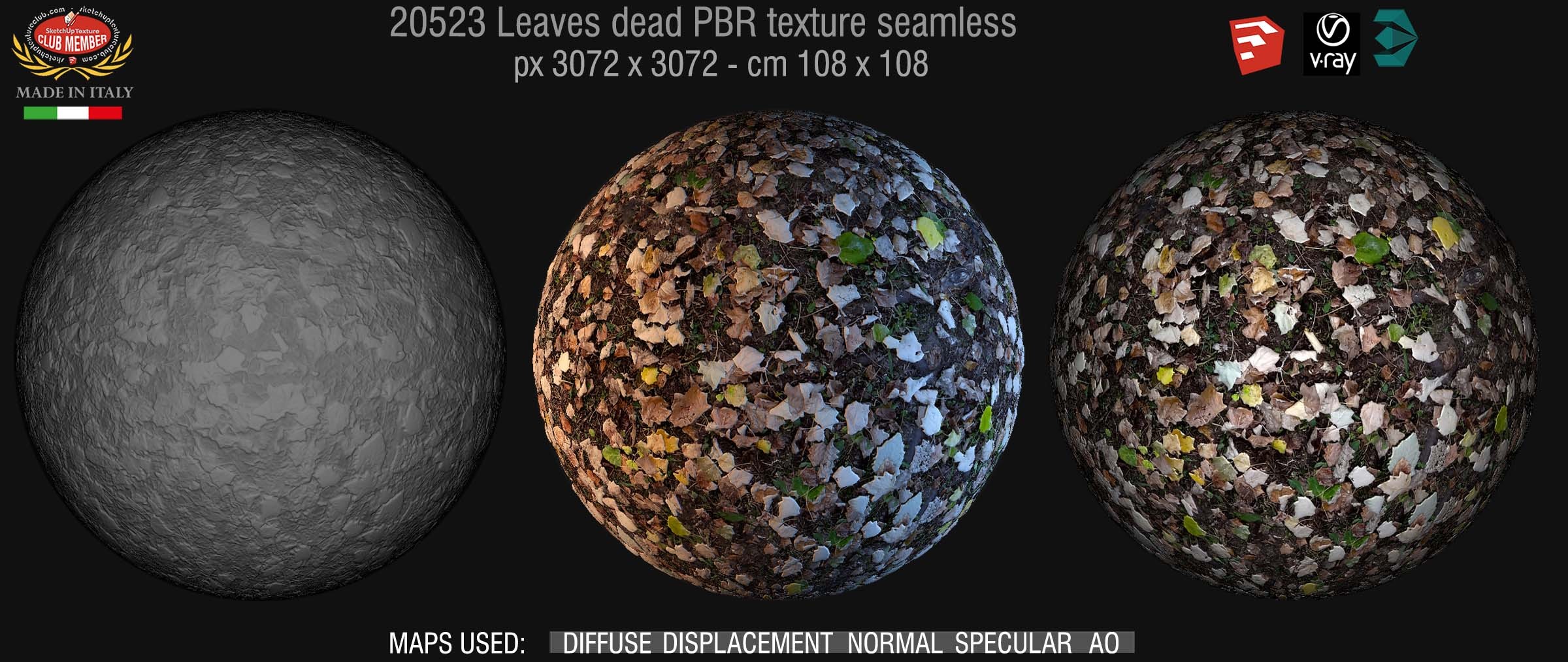 20523 Leaves dead PBR texture seamless DEMO