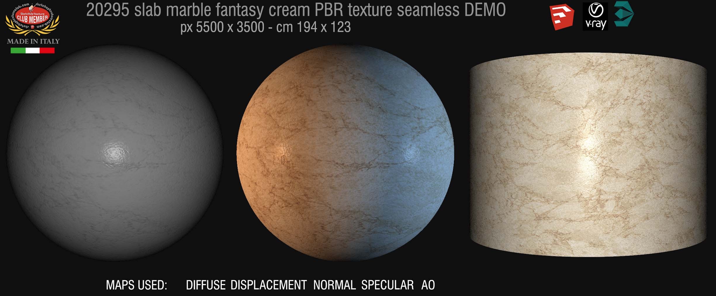 20295 slab marble fantasy cream PBR texture seamless DEMO