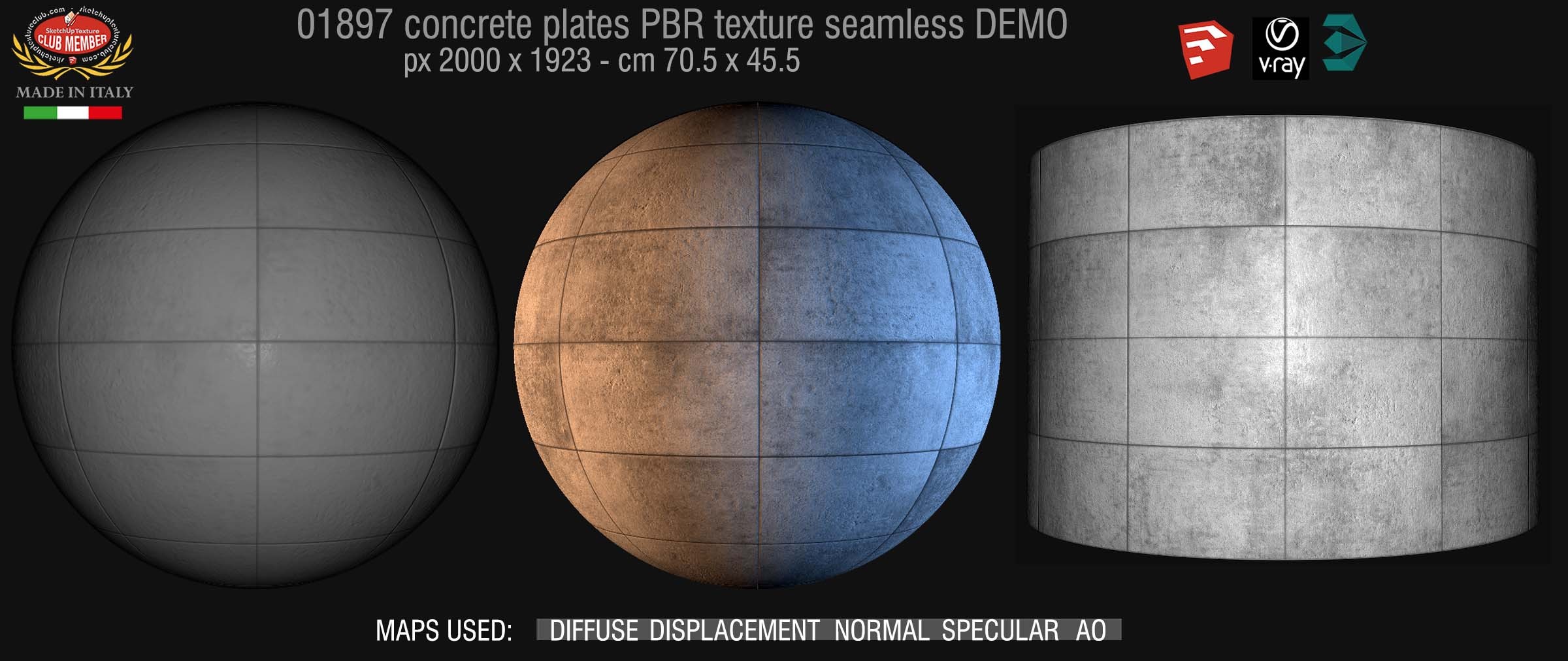 01897 tadao ando concrete plates PBR texture seamless DEMO