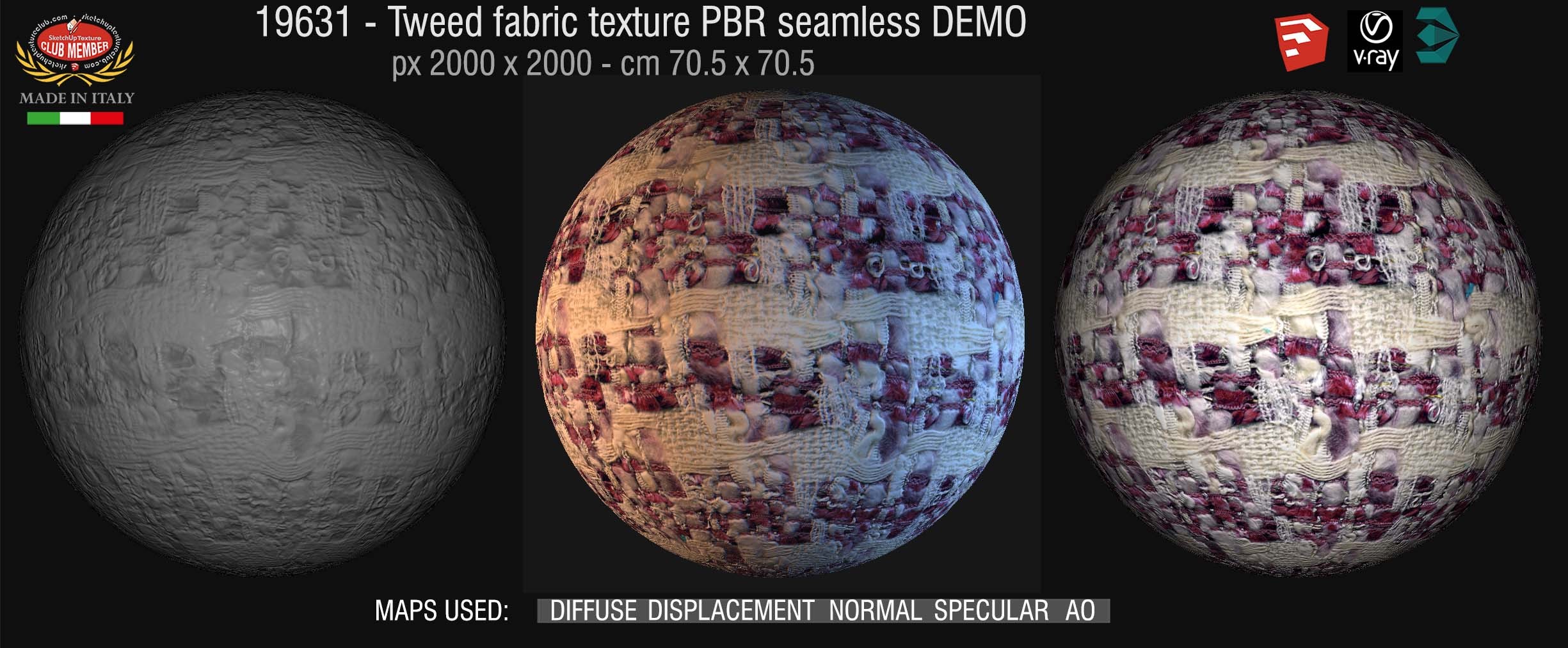 19631 Tweed fabric PBR texture seamless DEMO