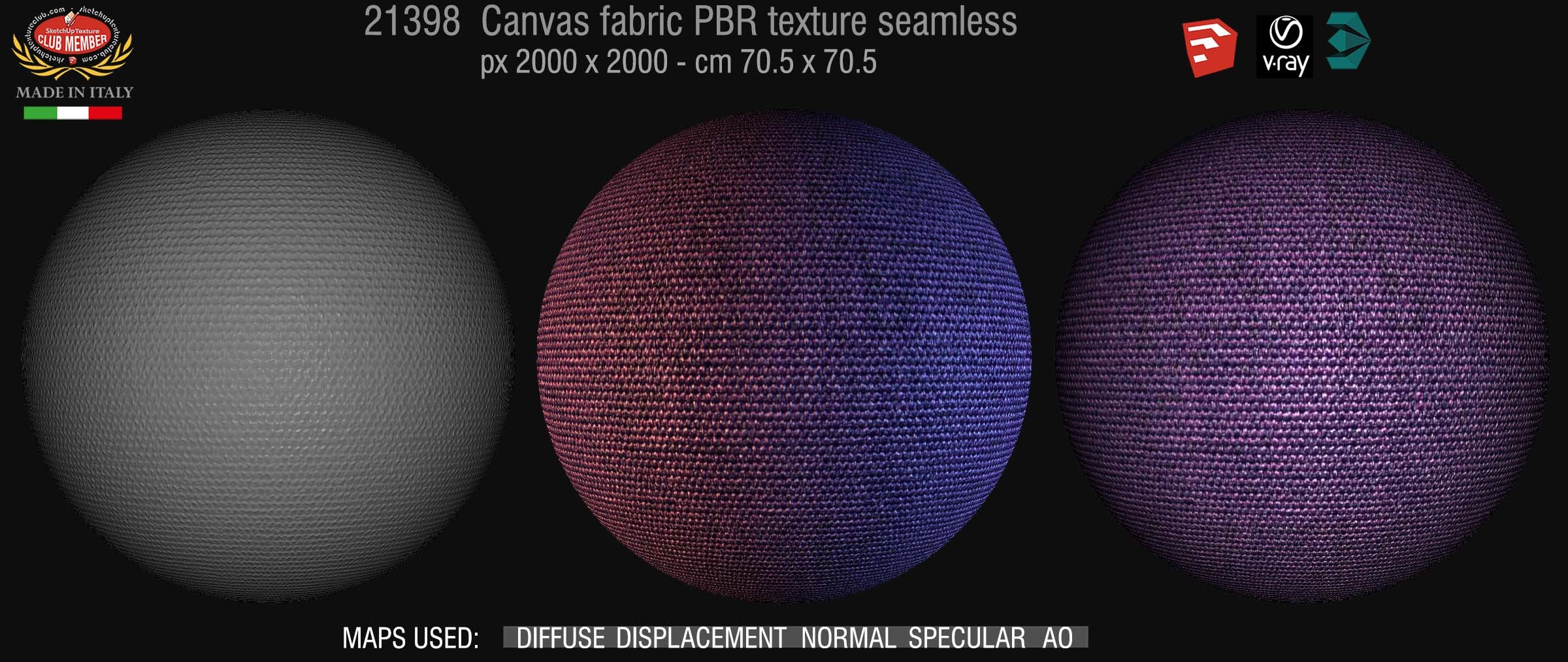 20398 Canvas fabric PBR texture seamless DEMO