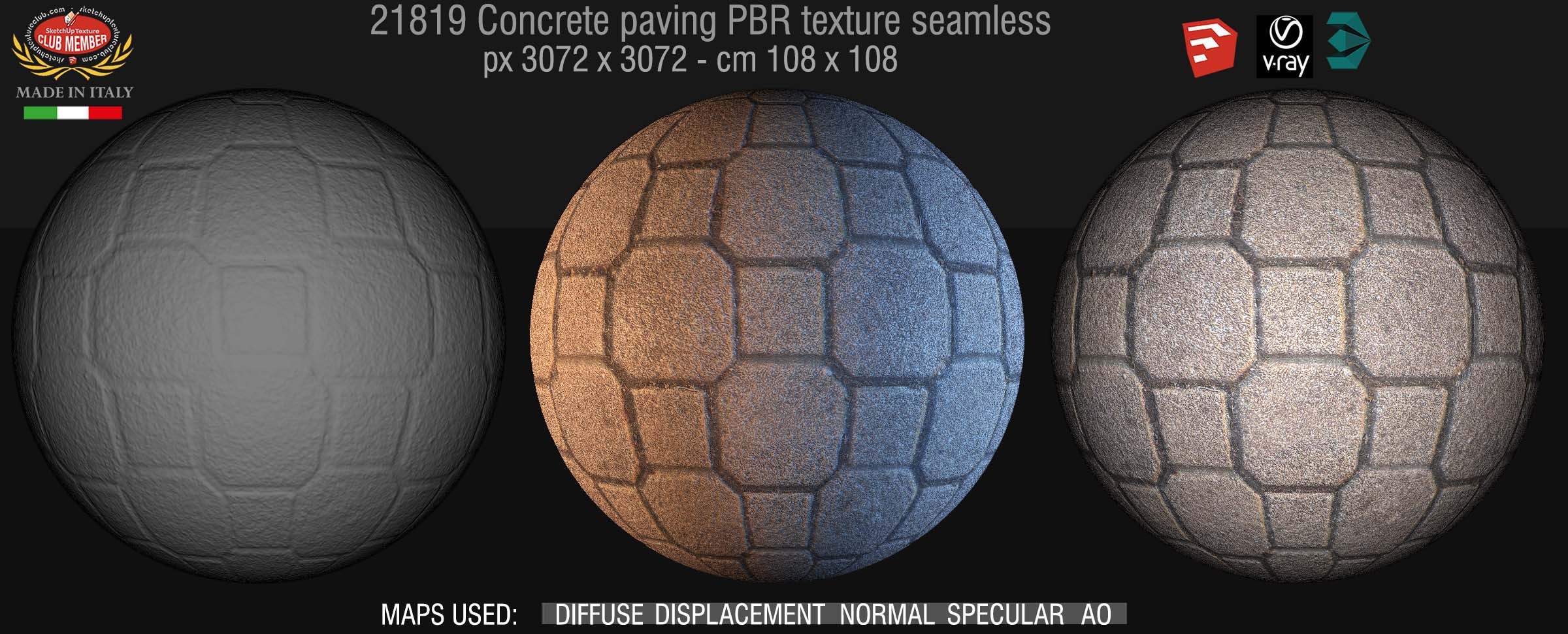 concrete paving PBR texture seamless 21819