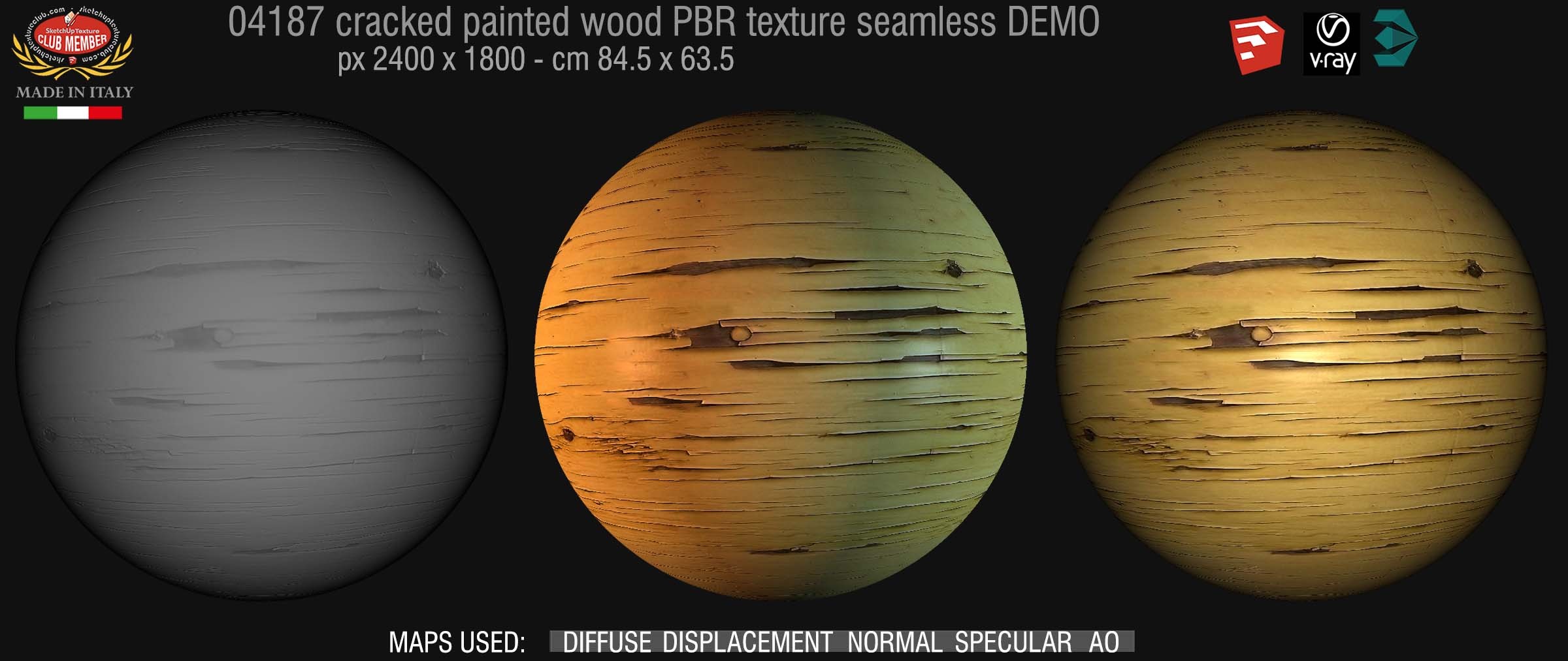04187 cracked painted wood PBR texture seamless DEMO