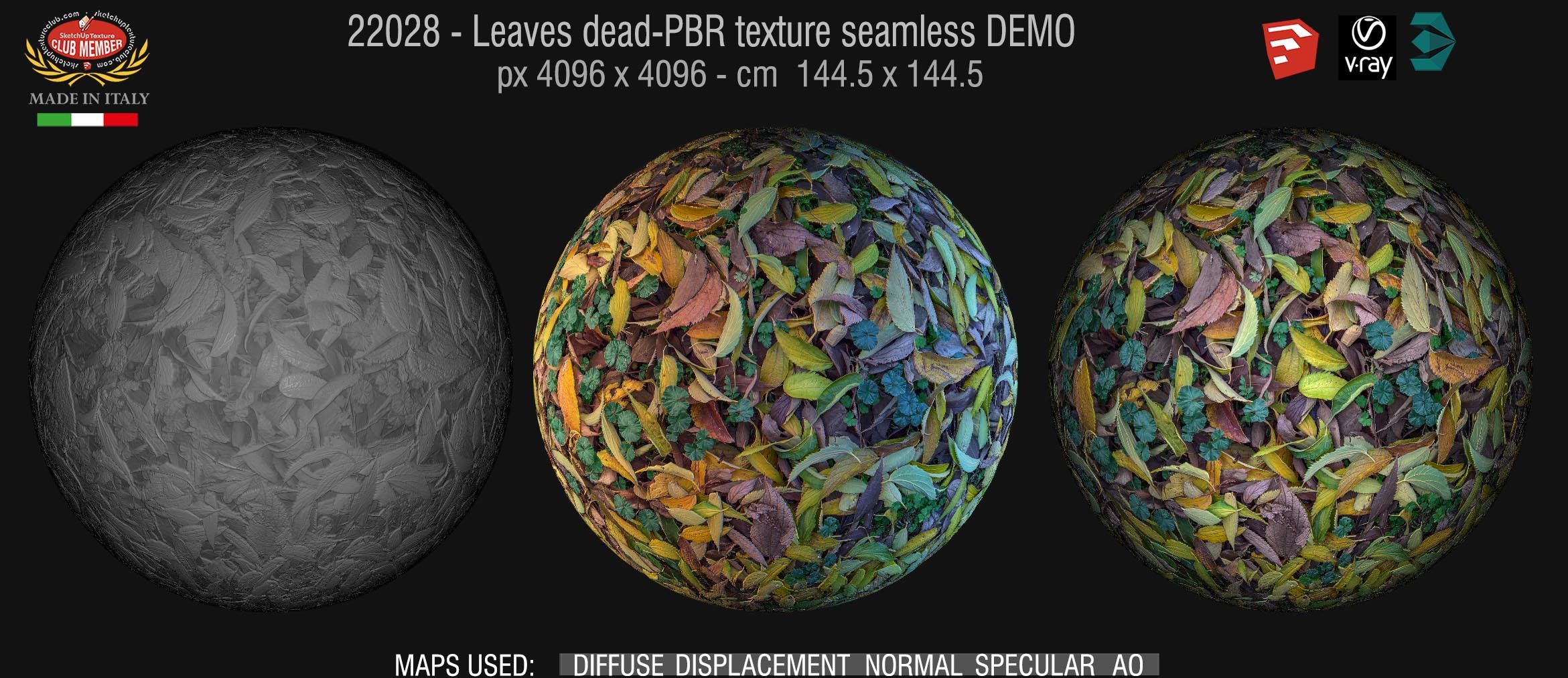 22028 leaves dead PBR texture seamless DEMO