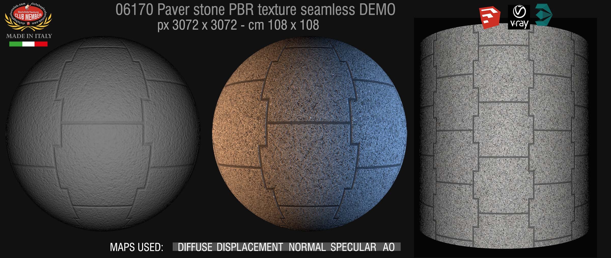 06170 paver stone PBR texture seamless DEMO