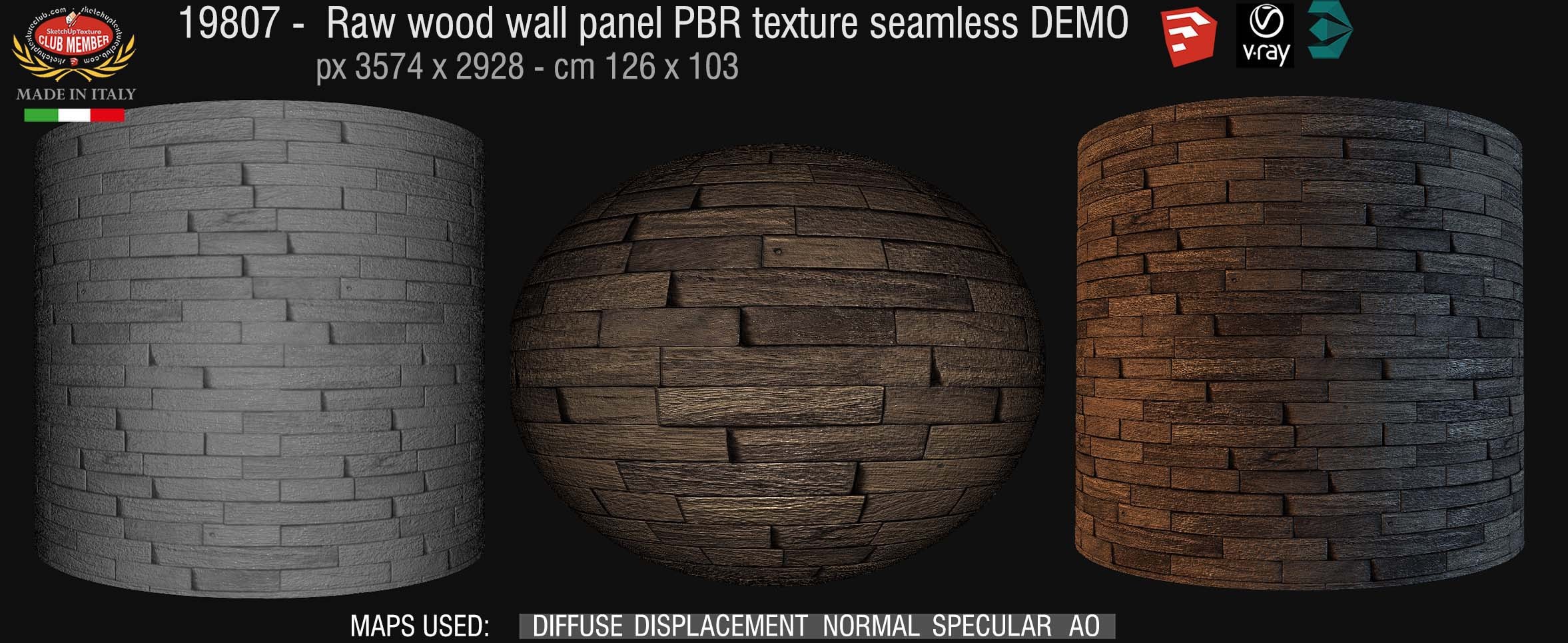 19807 raw wood wall panels PBR texture seamless demo
