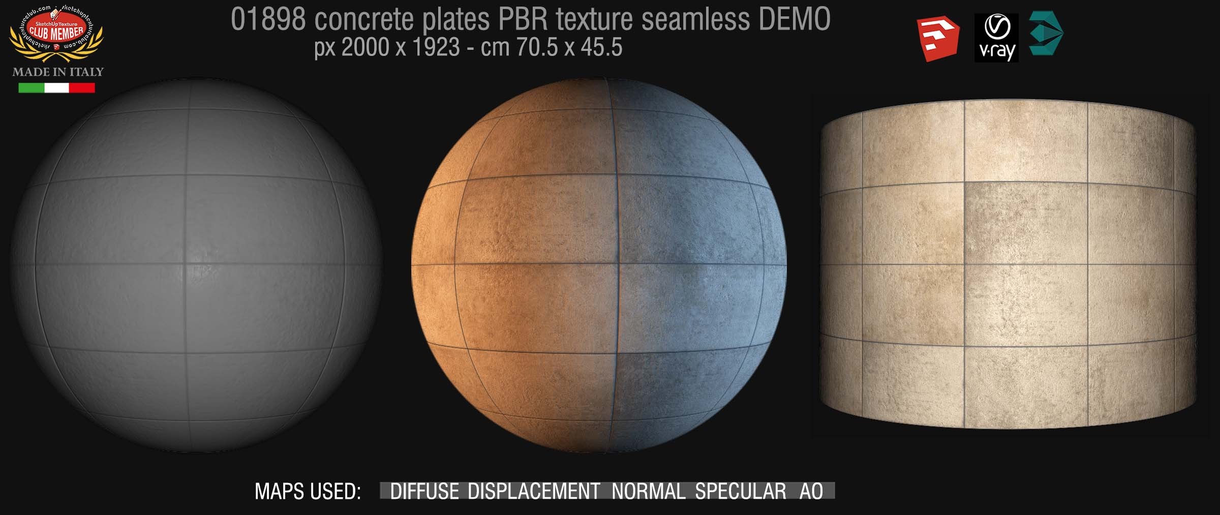 01898 85_tadao ando concrete plates PBR texture seamless DEMO
