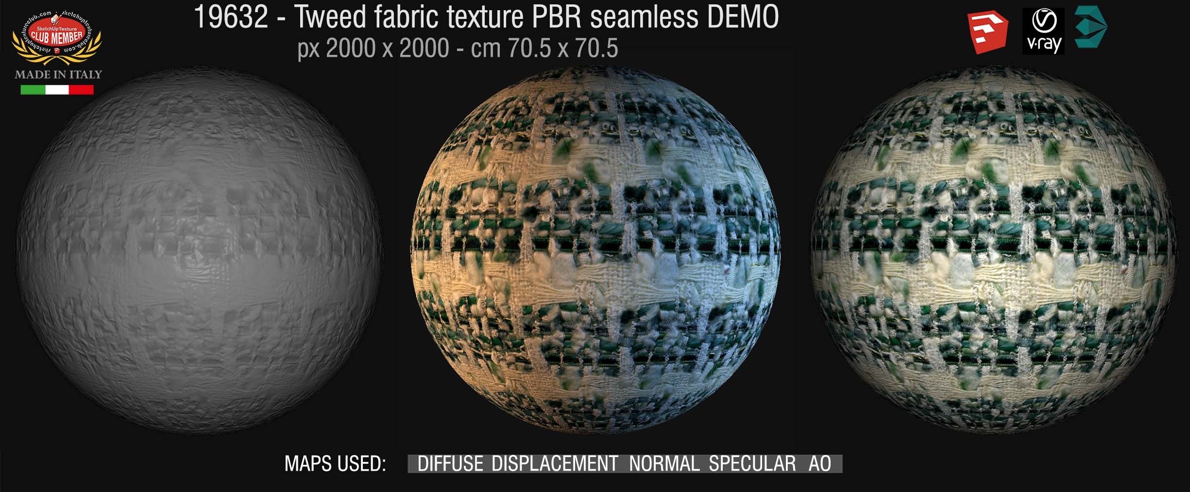 19632 Tweed fabric PBR texture seamless DEMO