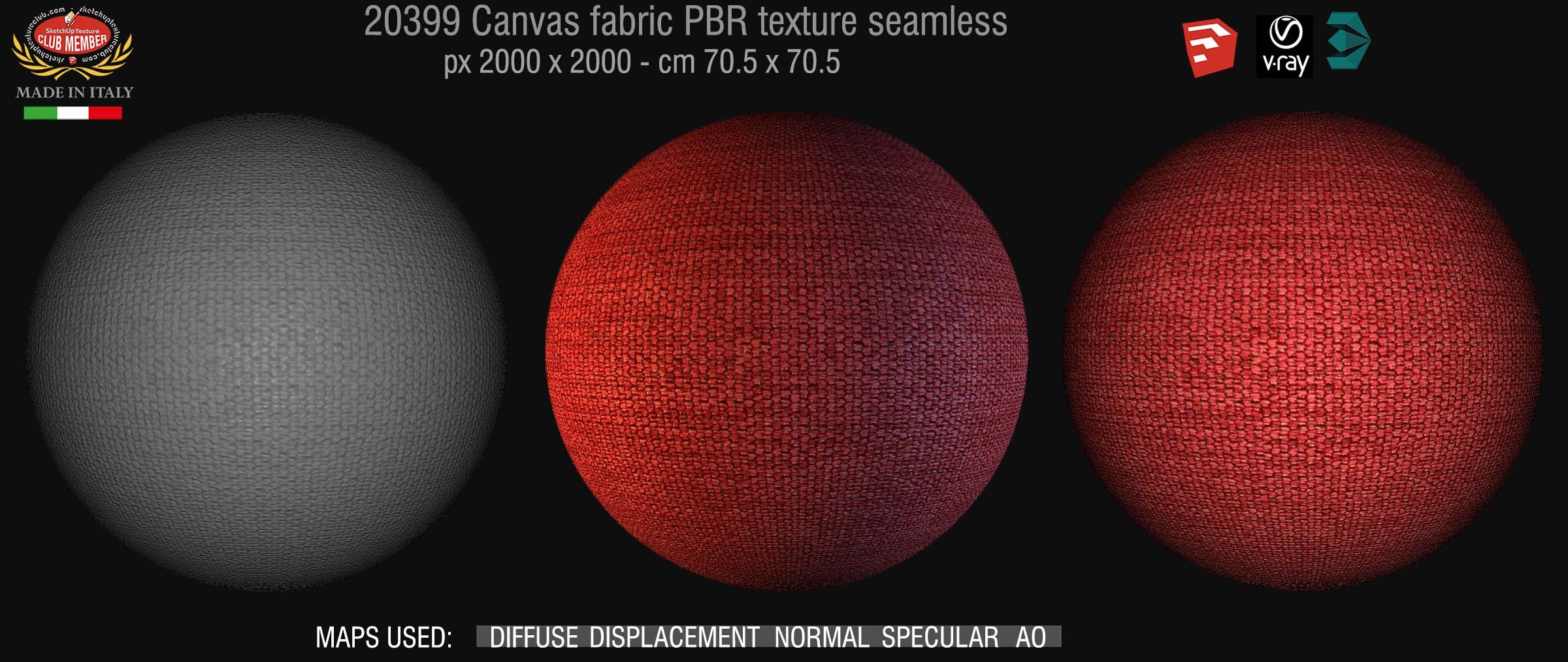 20399 Canvas fabric PBR texture seamless DEMO