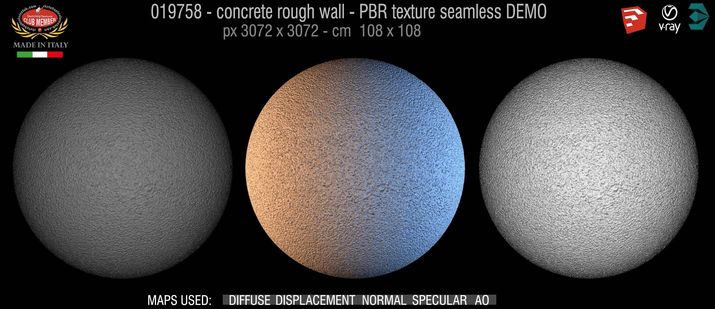 19758 concrete bare rough wall PBR texture seamless DEMO