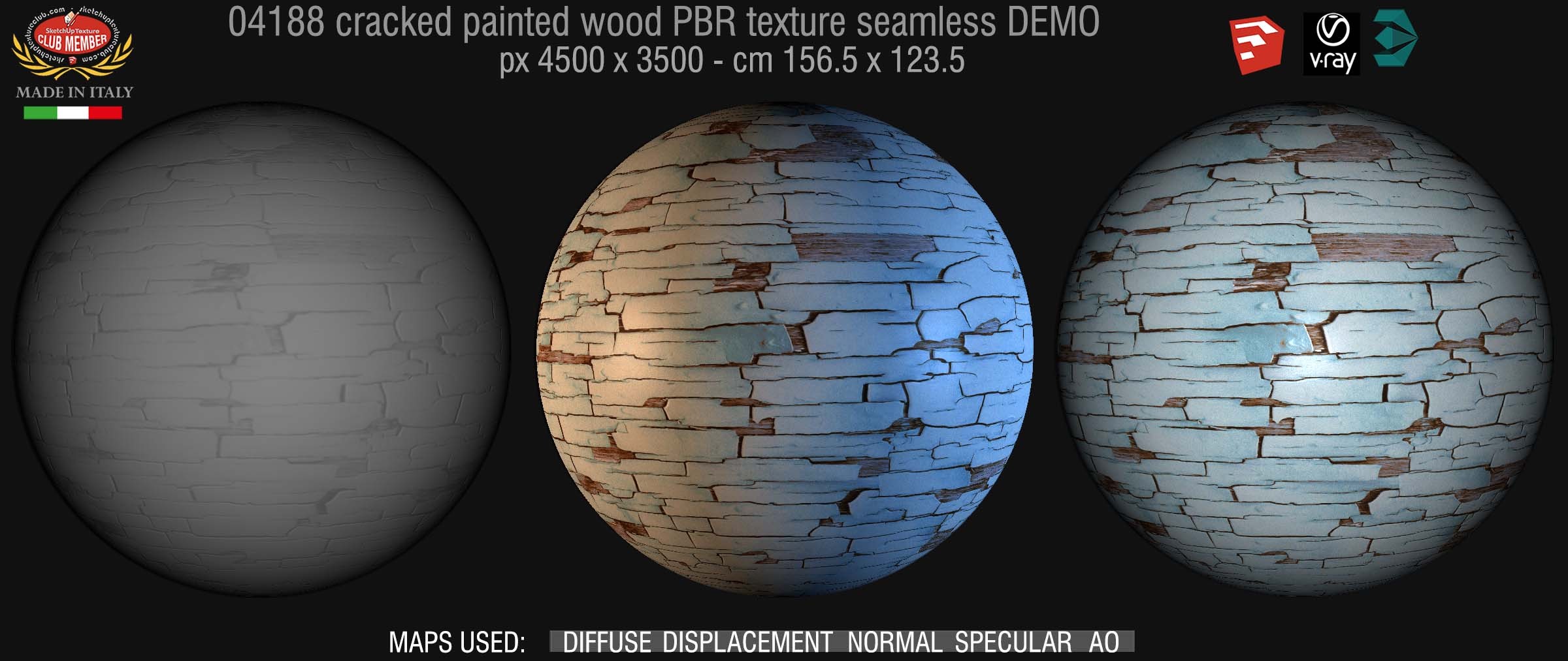04188 cracked painted wood PBR texture seamless DEMO