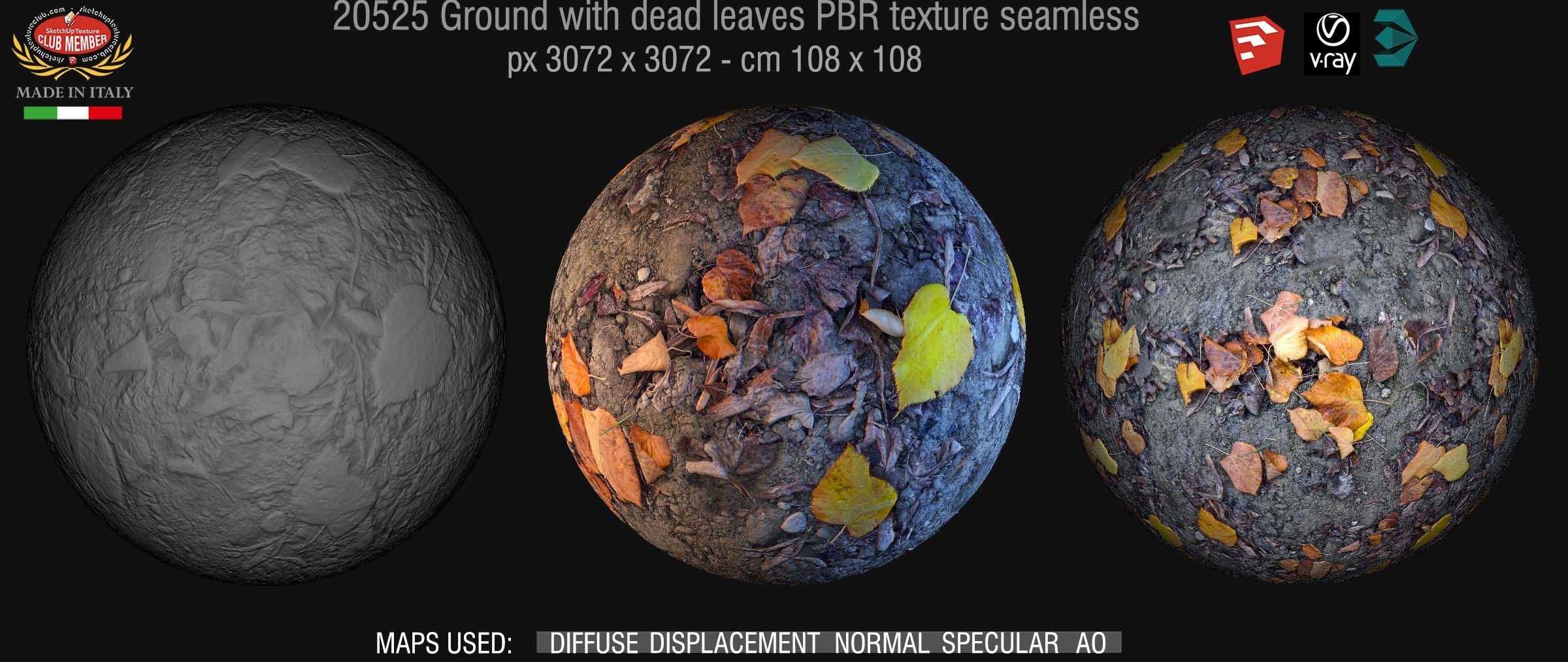 20525 Ground with dead leaves PBR texture seamless DEMO