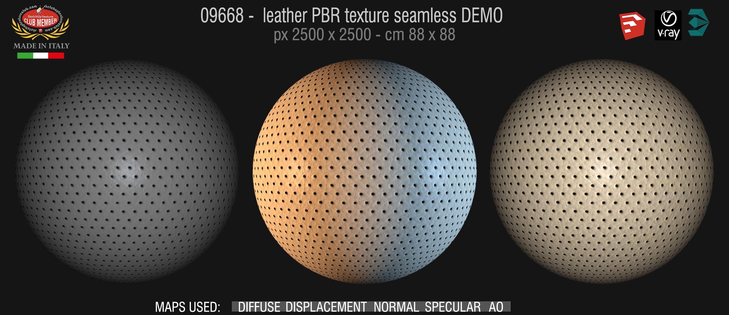 09668 leather PBR texture seamless DEMO