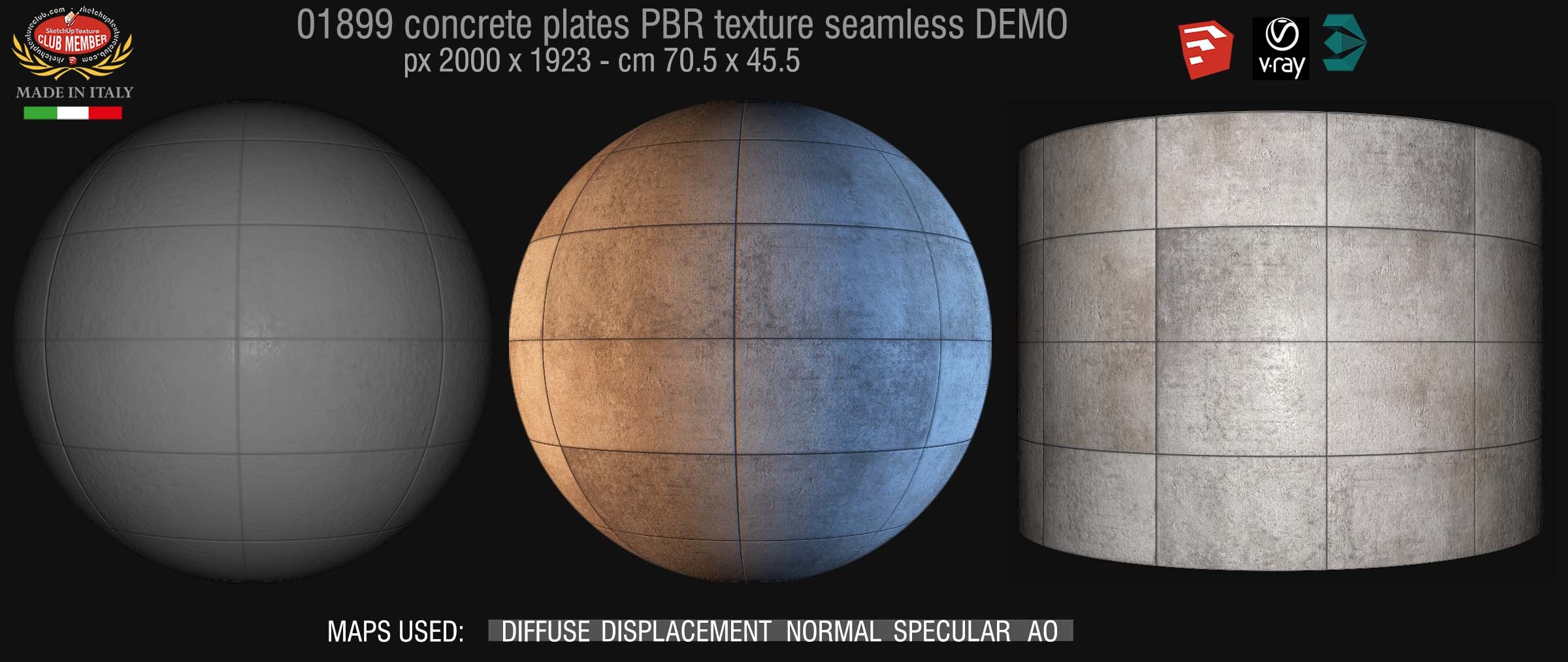 01899 85_tadao ando concrete plates PBR texture seamless DEMO