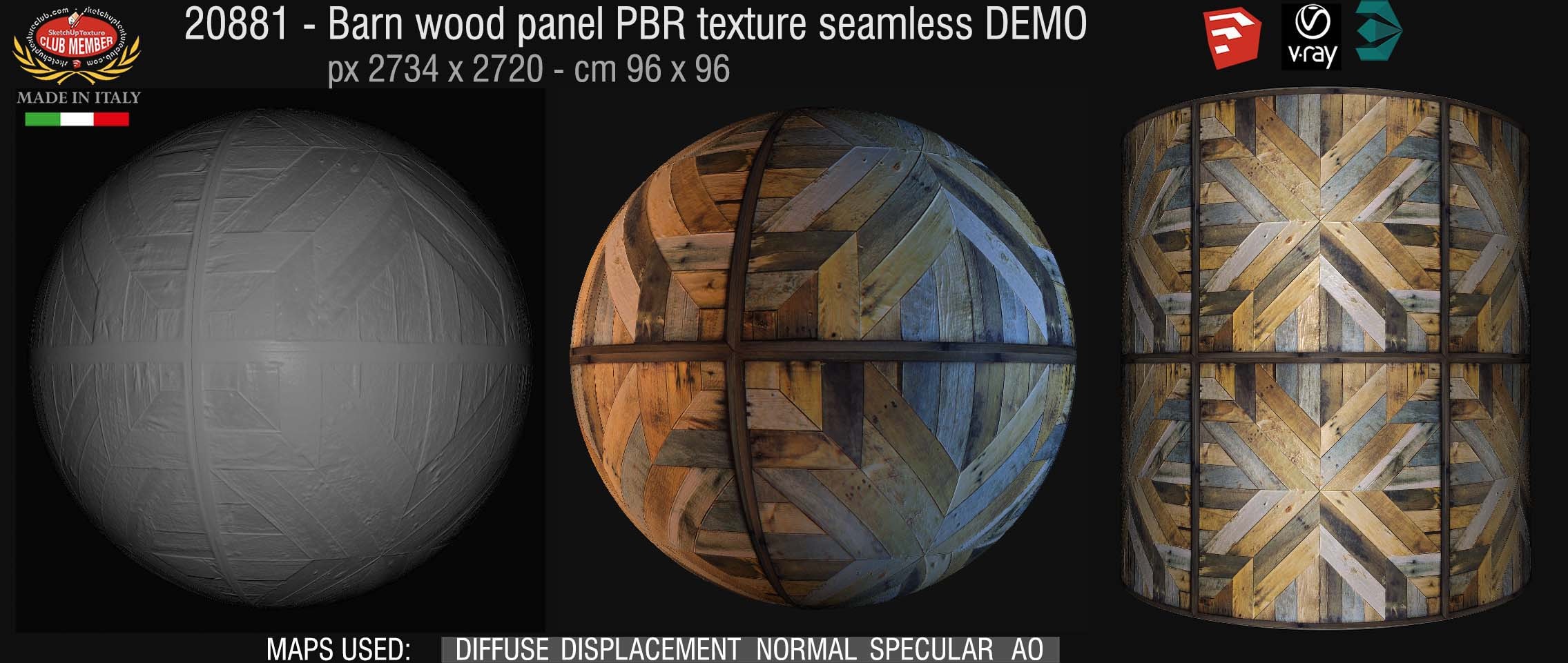 20881 Barn wood panel PBR texture seamless DEMO