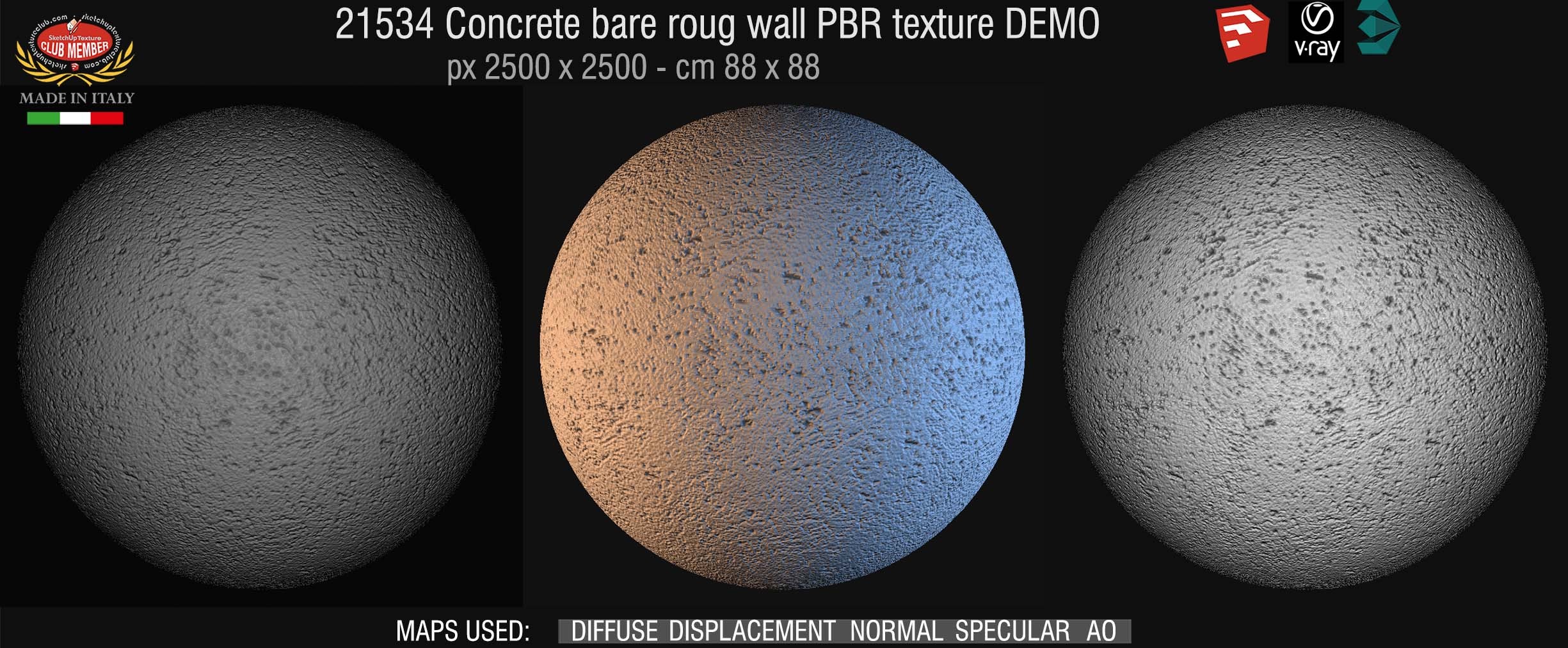 21534 concrete bare rough wall PBR texture DEMO