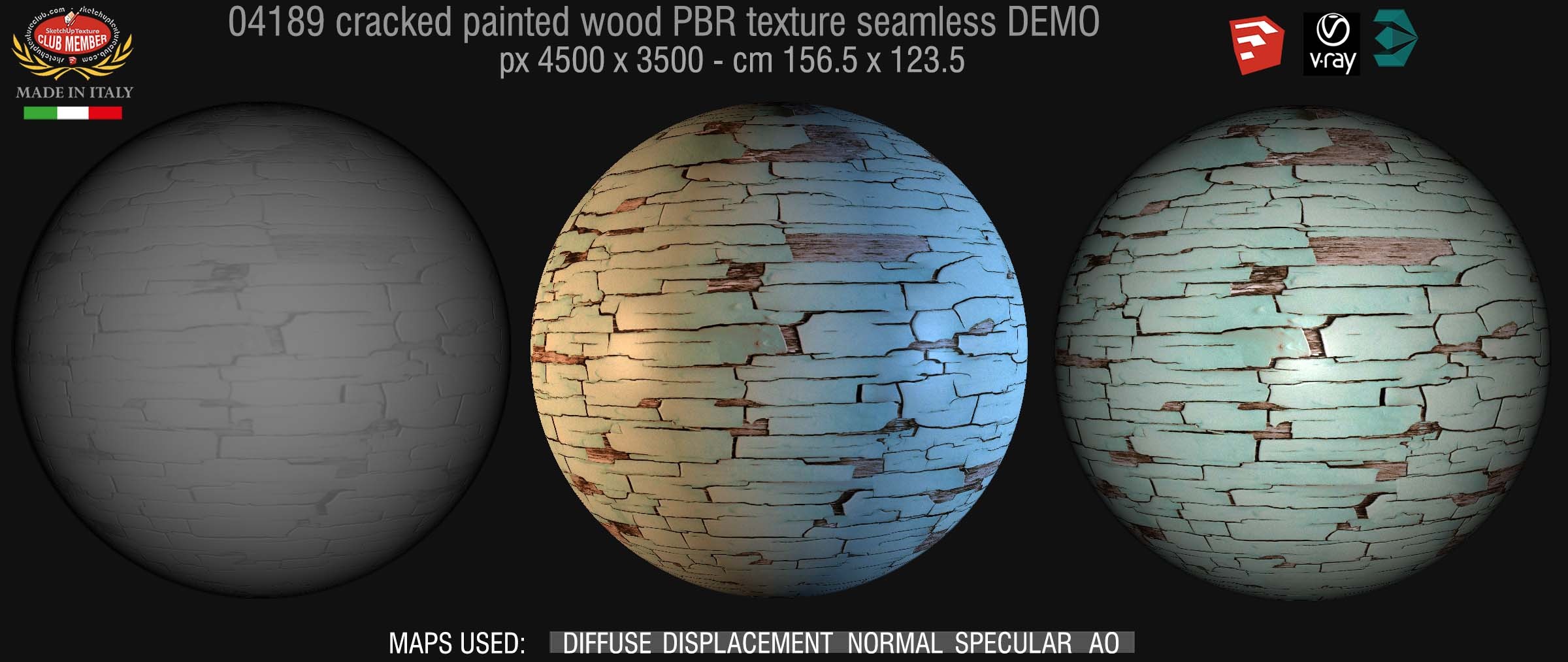 04189 cracked painted wood PBR texture seamless DEMO