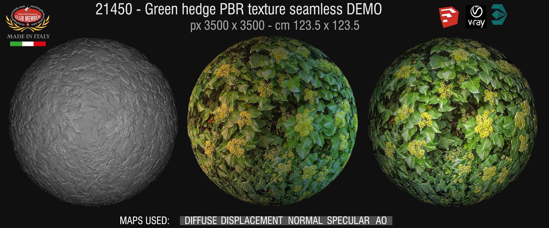 21450 green hedge PBR texture seamless DEMO