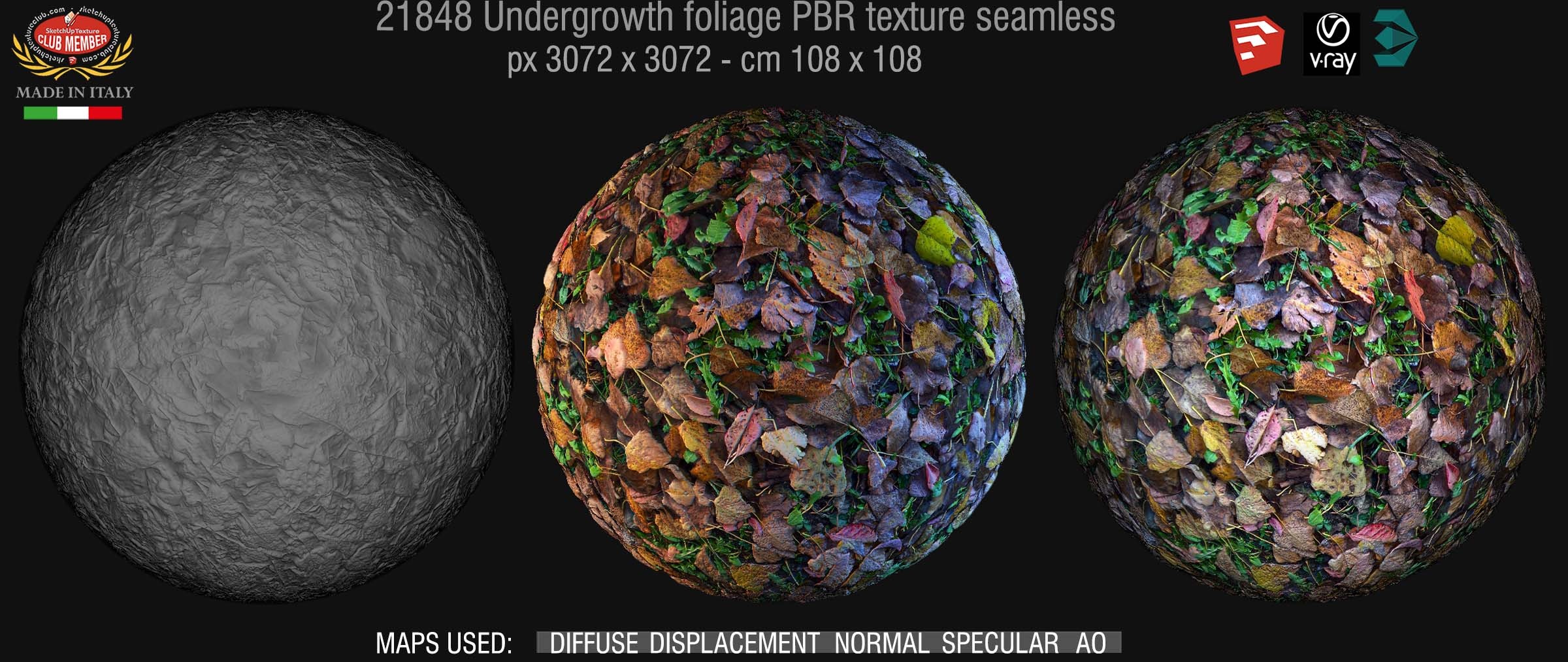 21848 Undergrowth foliage PBR texture seamless DEMO