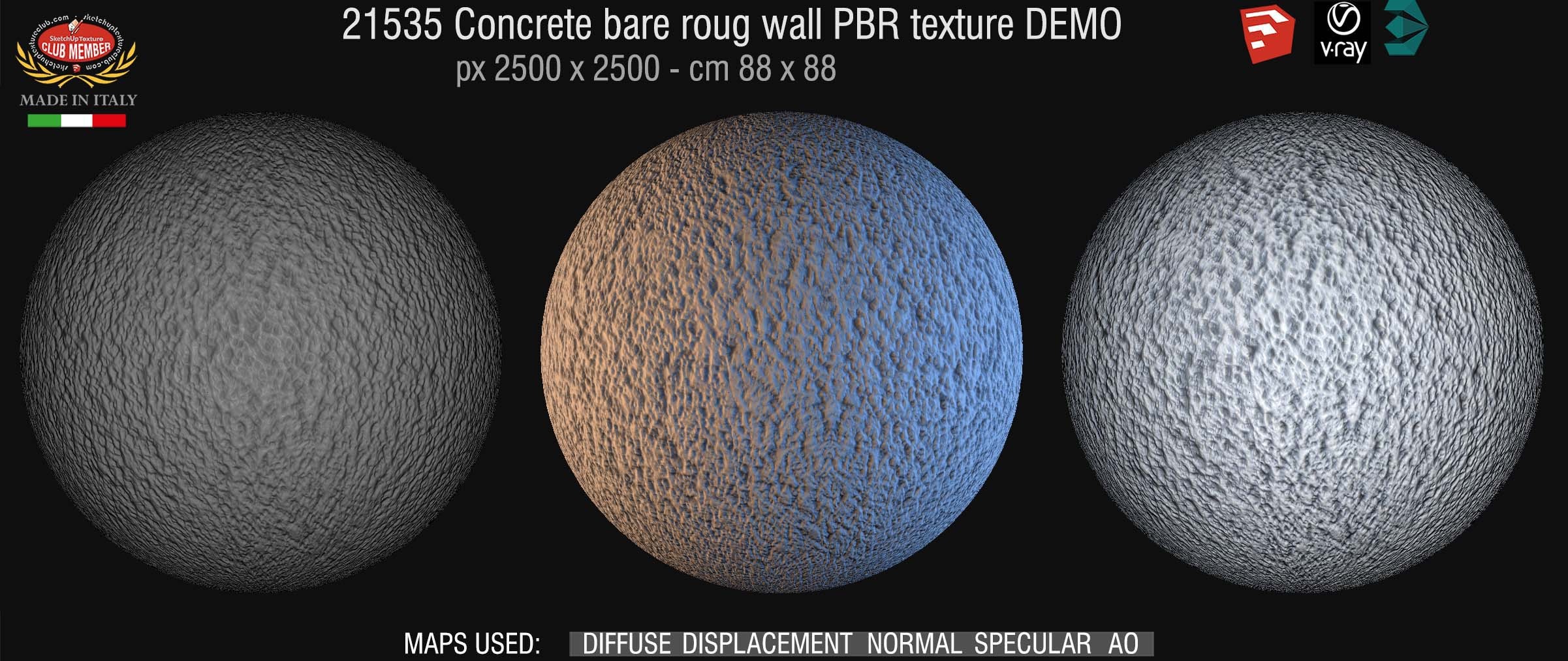 21535 concrete bare rough wall PBR texture seamless DEMO