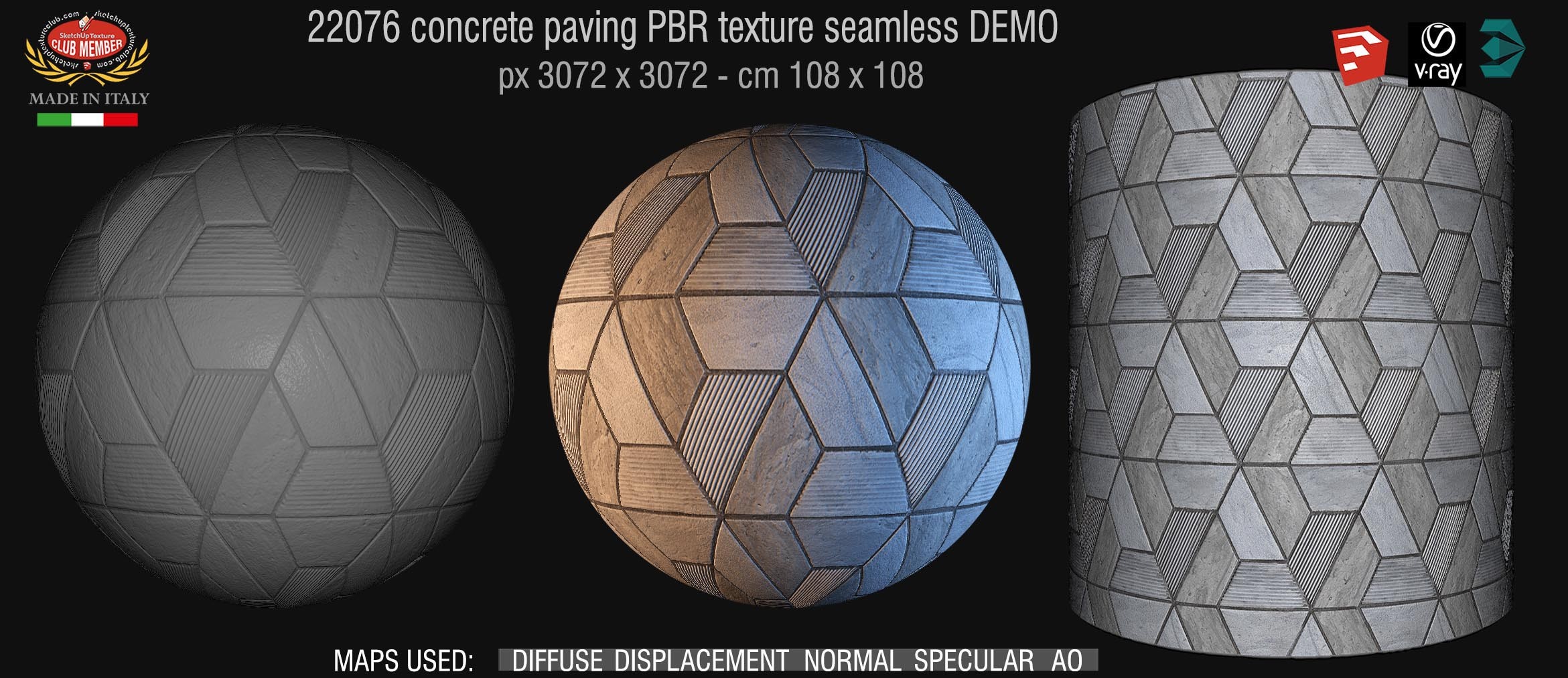 22076 Concrete paving PBR texture seamless DEMO