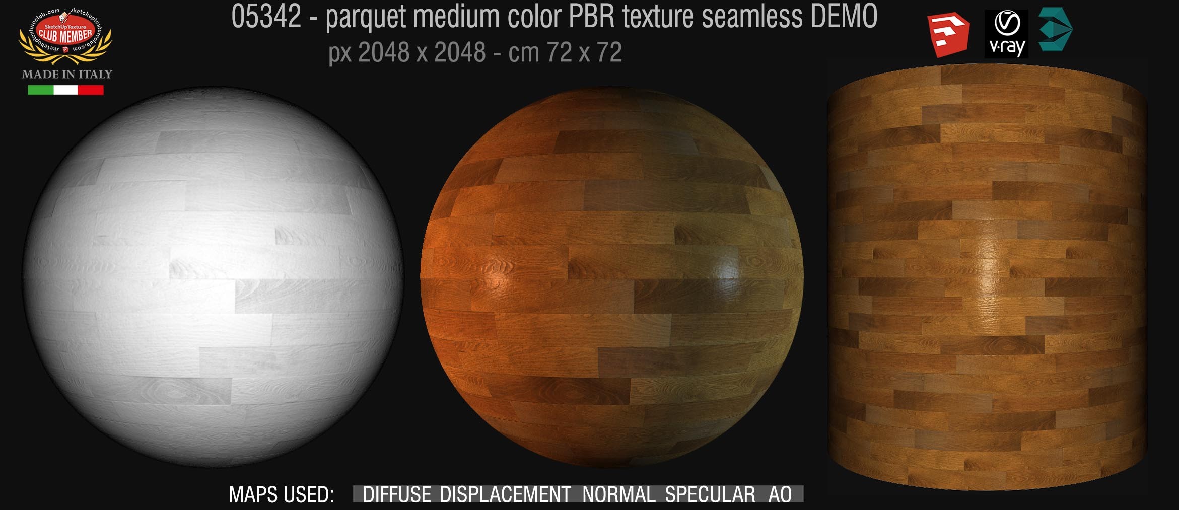 05342 parquet medium color PBR texture seamless DEMO
