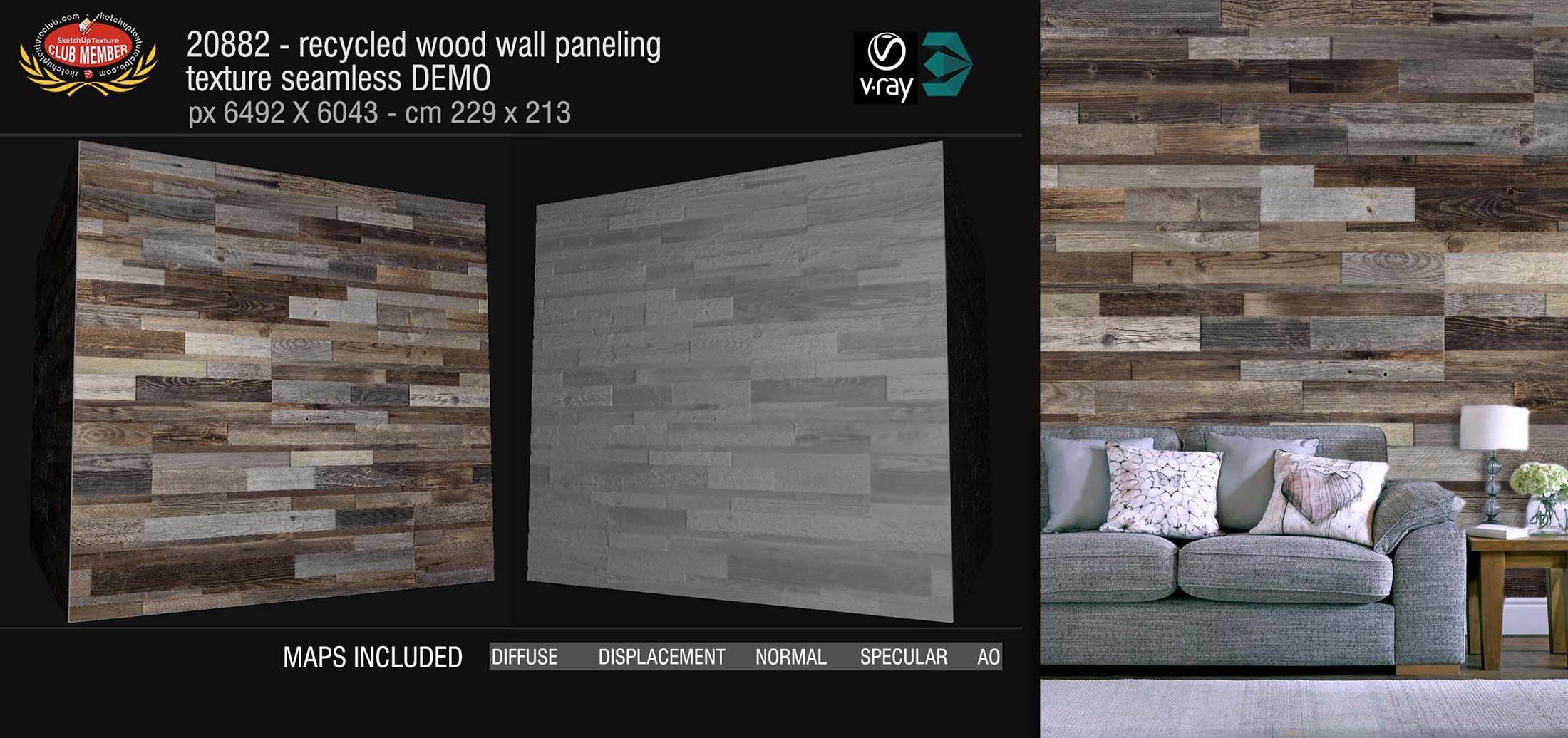 20882 Recycled wood wall paneling PBR texture seamlessDEMO