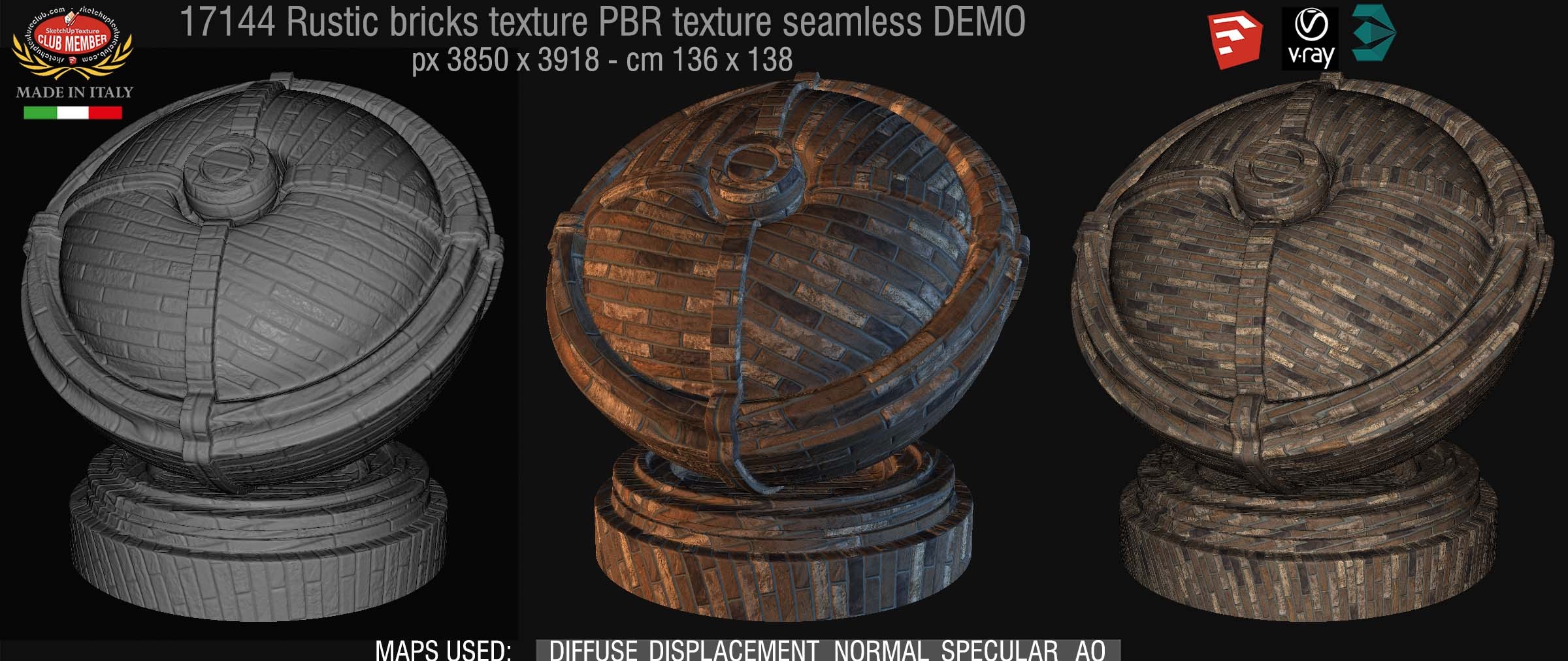 17144 Rustic bricks texture seamless DEMO