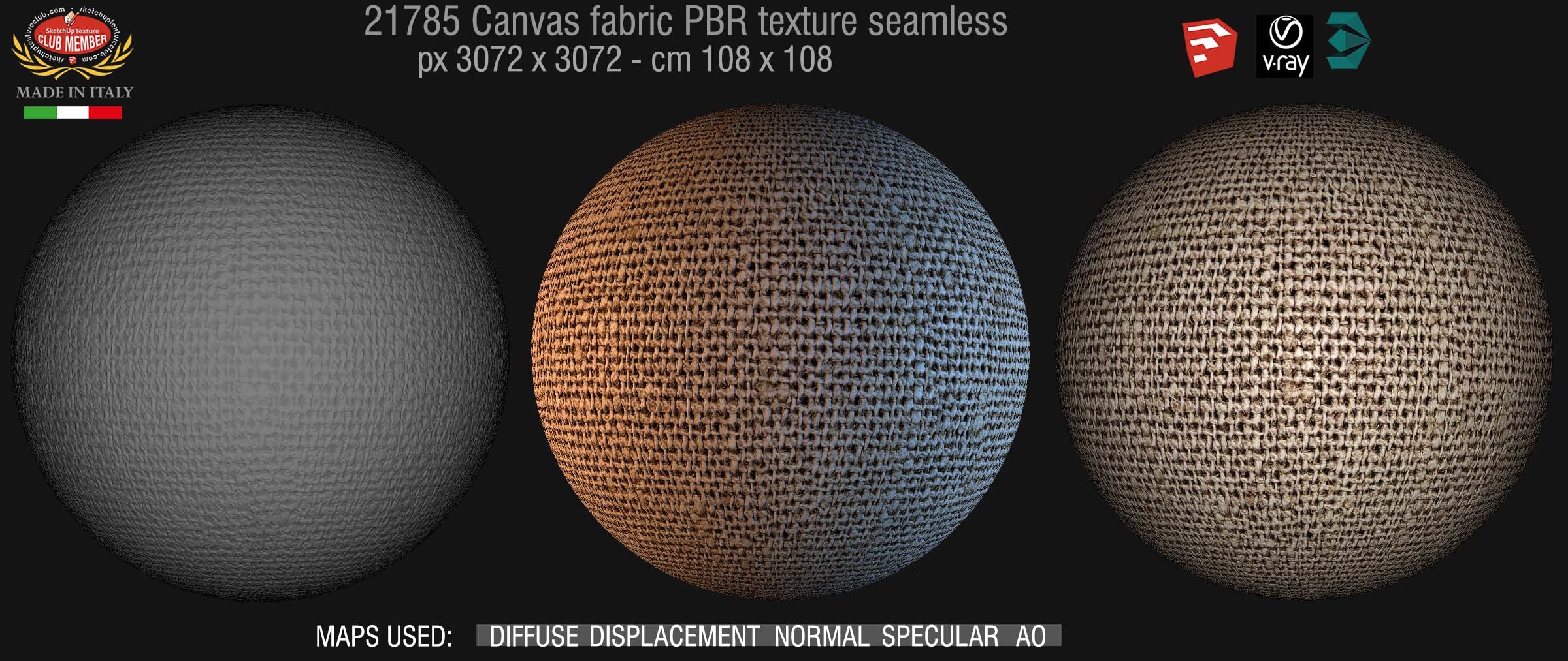21785 Canvas fabric PBR texture seamless DEMO