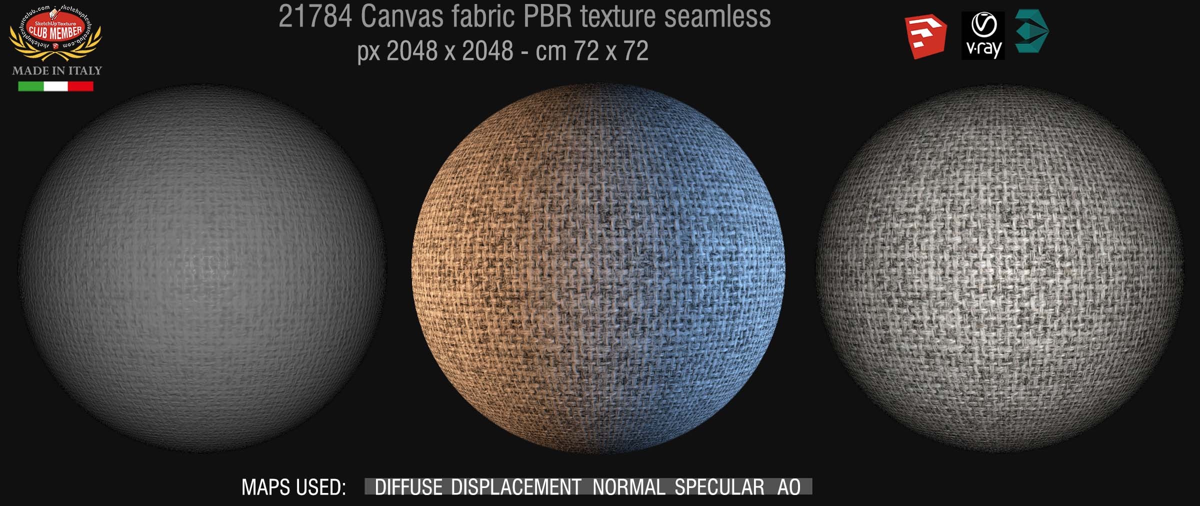 21784 Canvas fabric PBR texture seamless DEMO