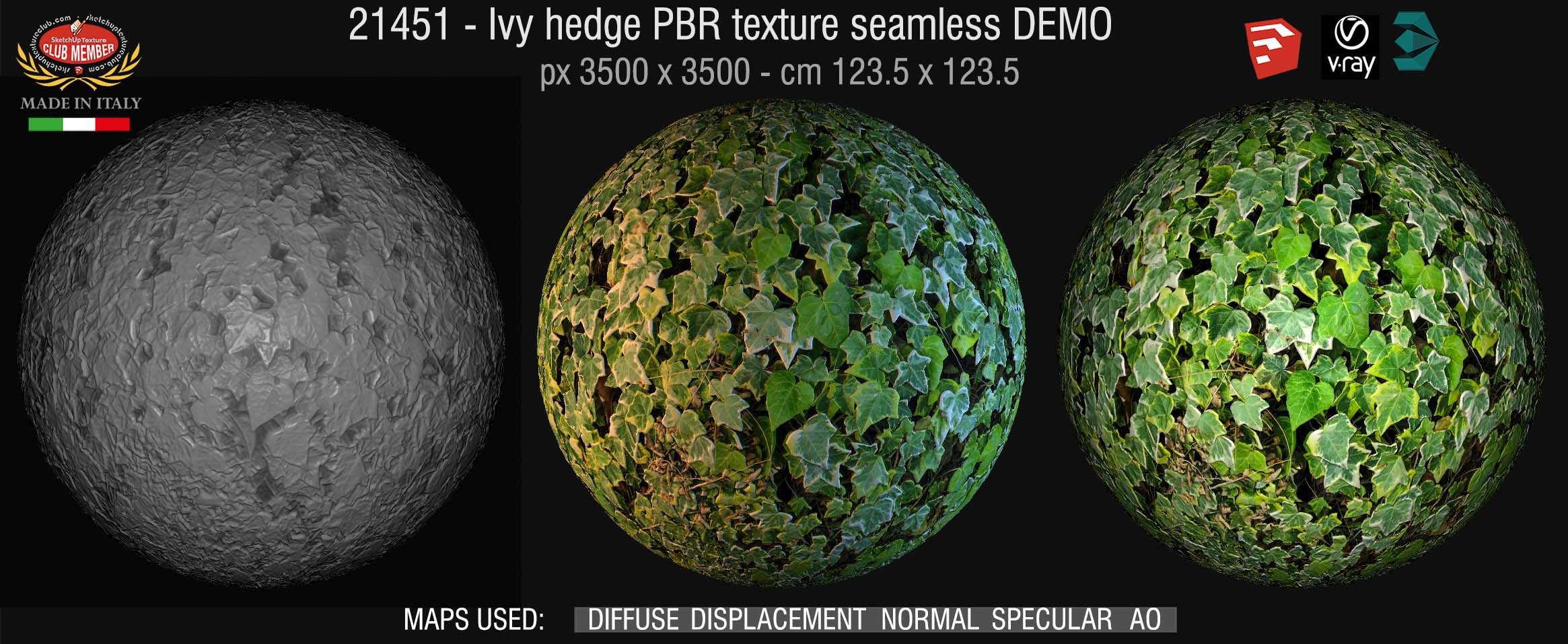 21451 ivy hedge PBR texture seamless DEMO