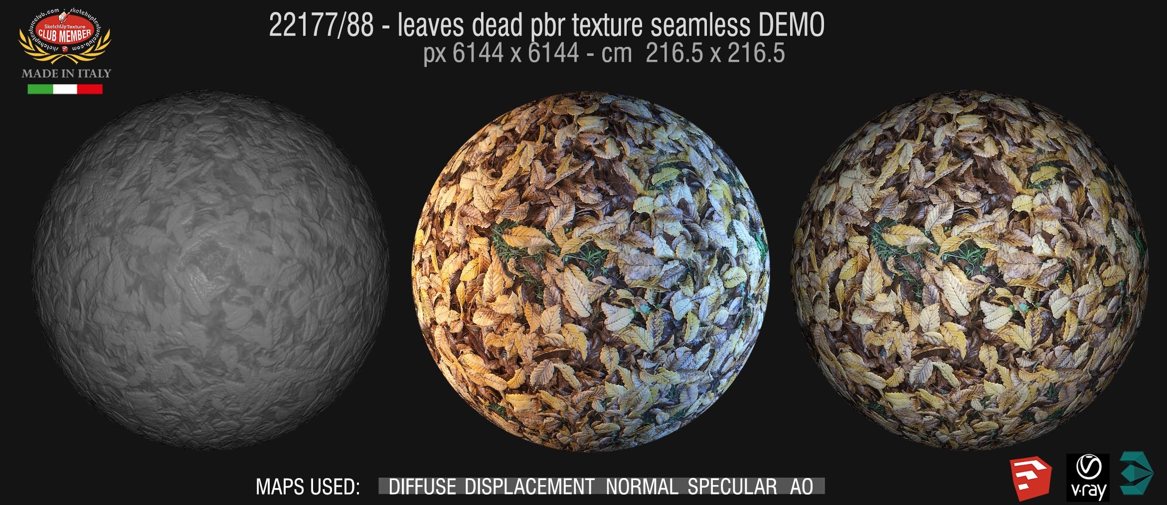 22177/88 leaves dead pbr texture seamless DEMO