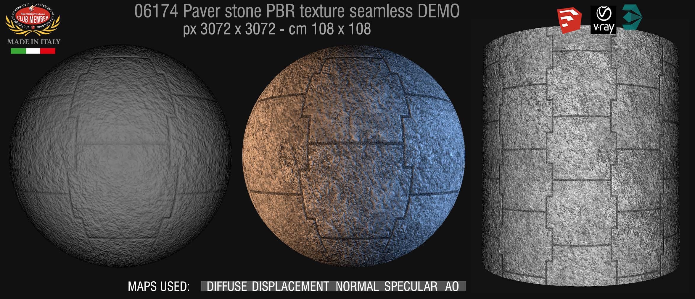 06174 paver stone PBR texture seamless DEMO