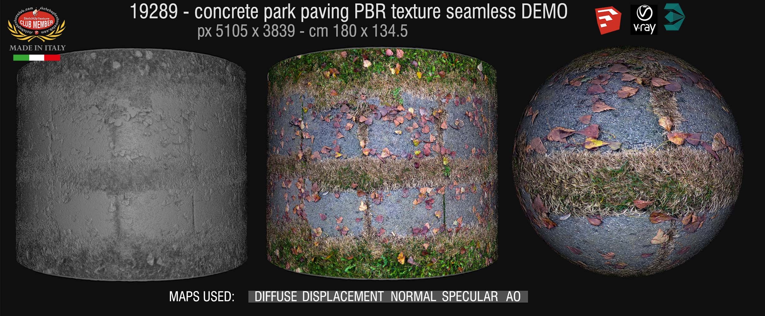19289 Stone park paving PBR texture seamless DEMO